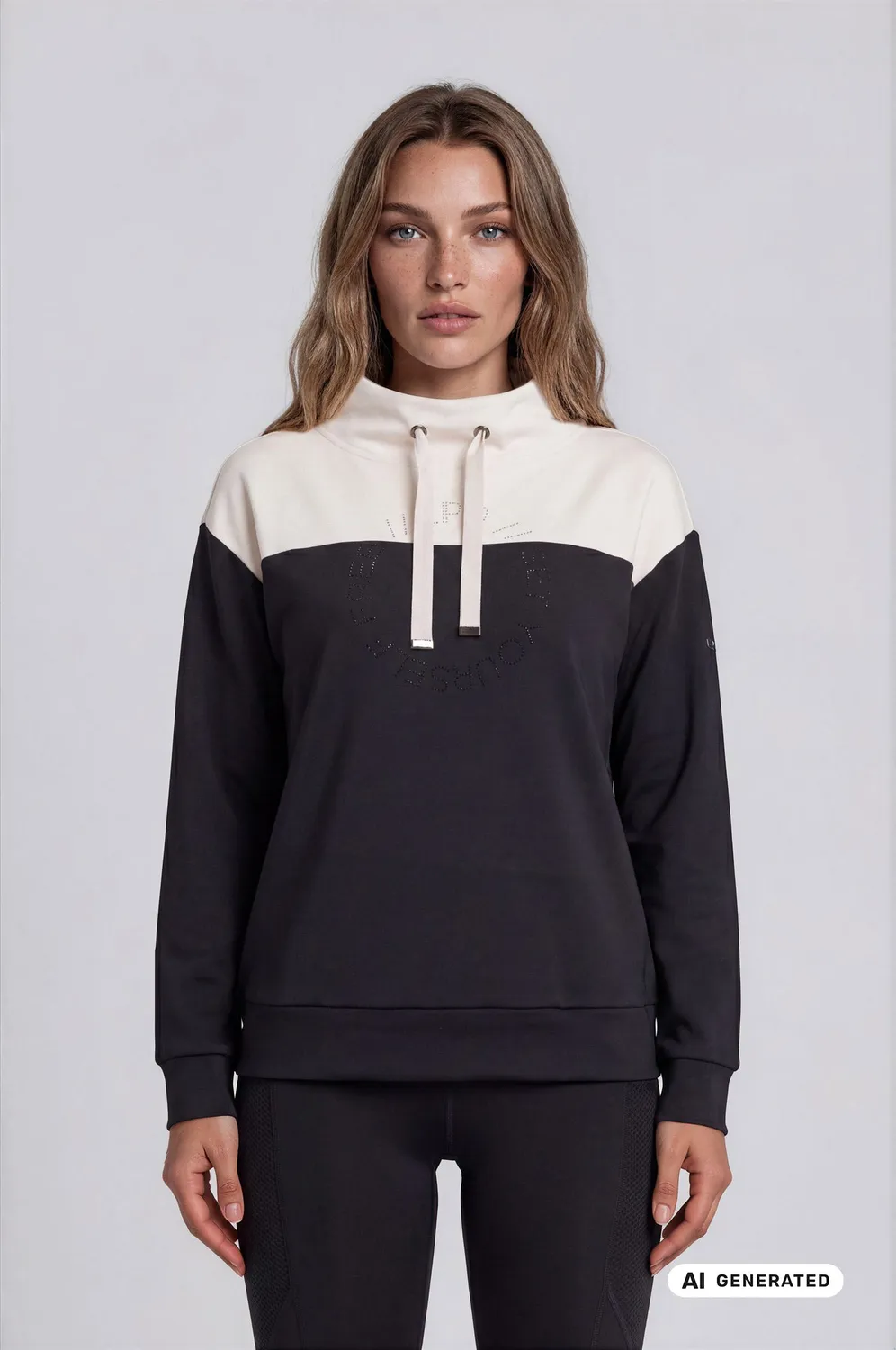 LPO Amber Sweatshirt schwarz Stehkragen
