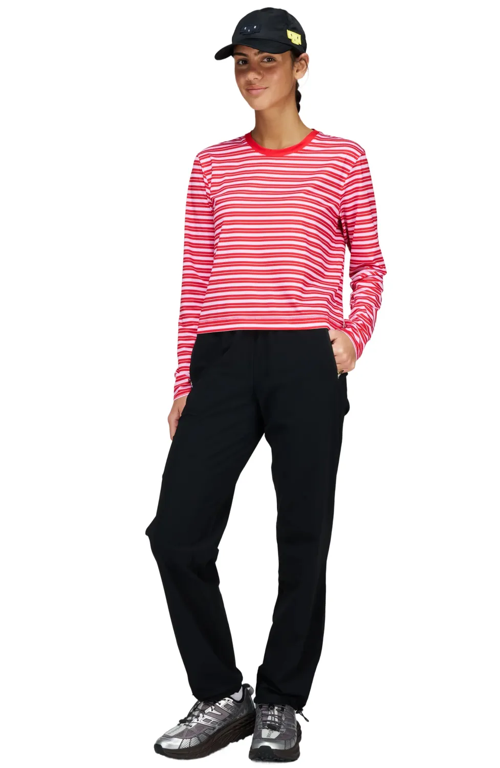 UNNA Striped LS W Laufshirt Turbo Rose langarm atmungsaktiv