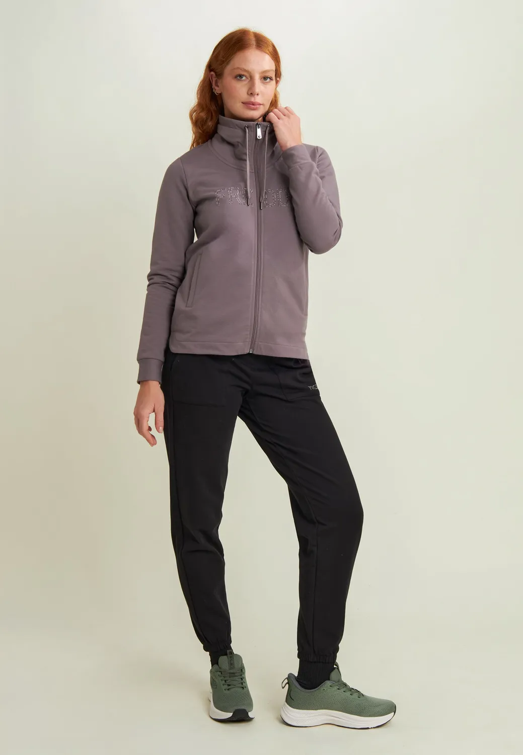 Freddy Full Zip Sweatjacke Damen Turbulence hoher Kragen