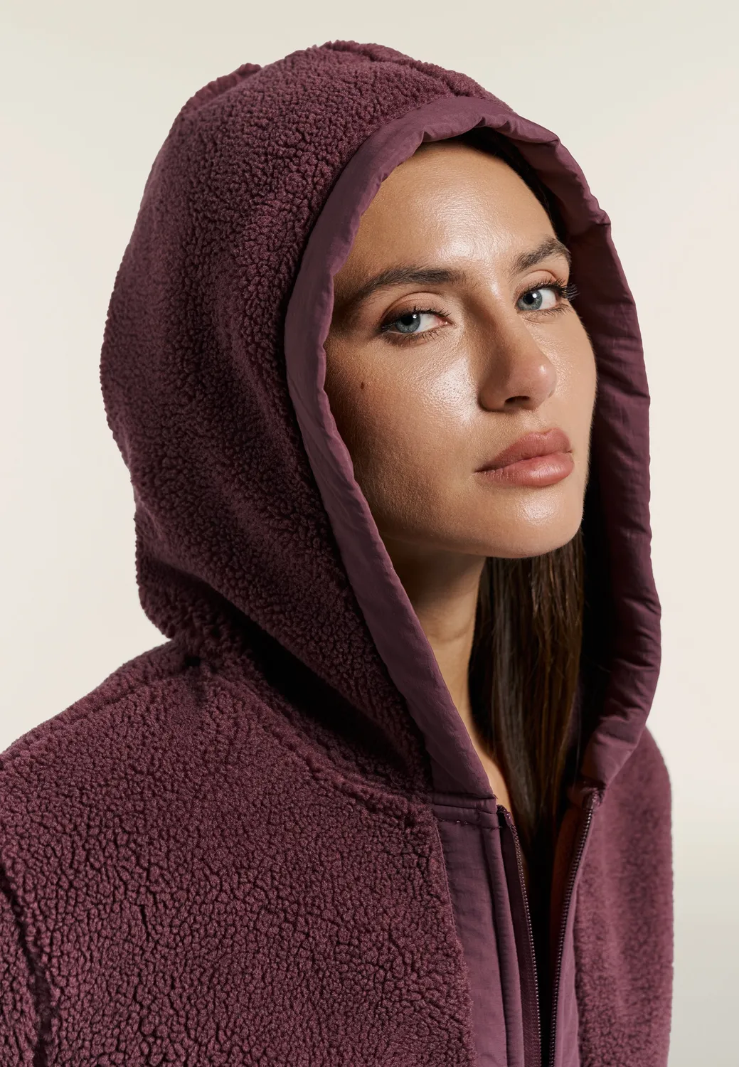 Freddy Sherpa Polar Fleece Jacke Damen Kapuze