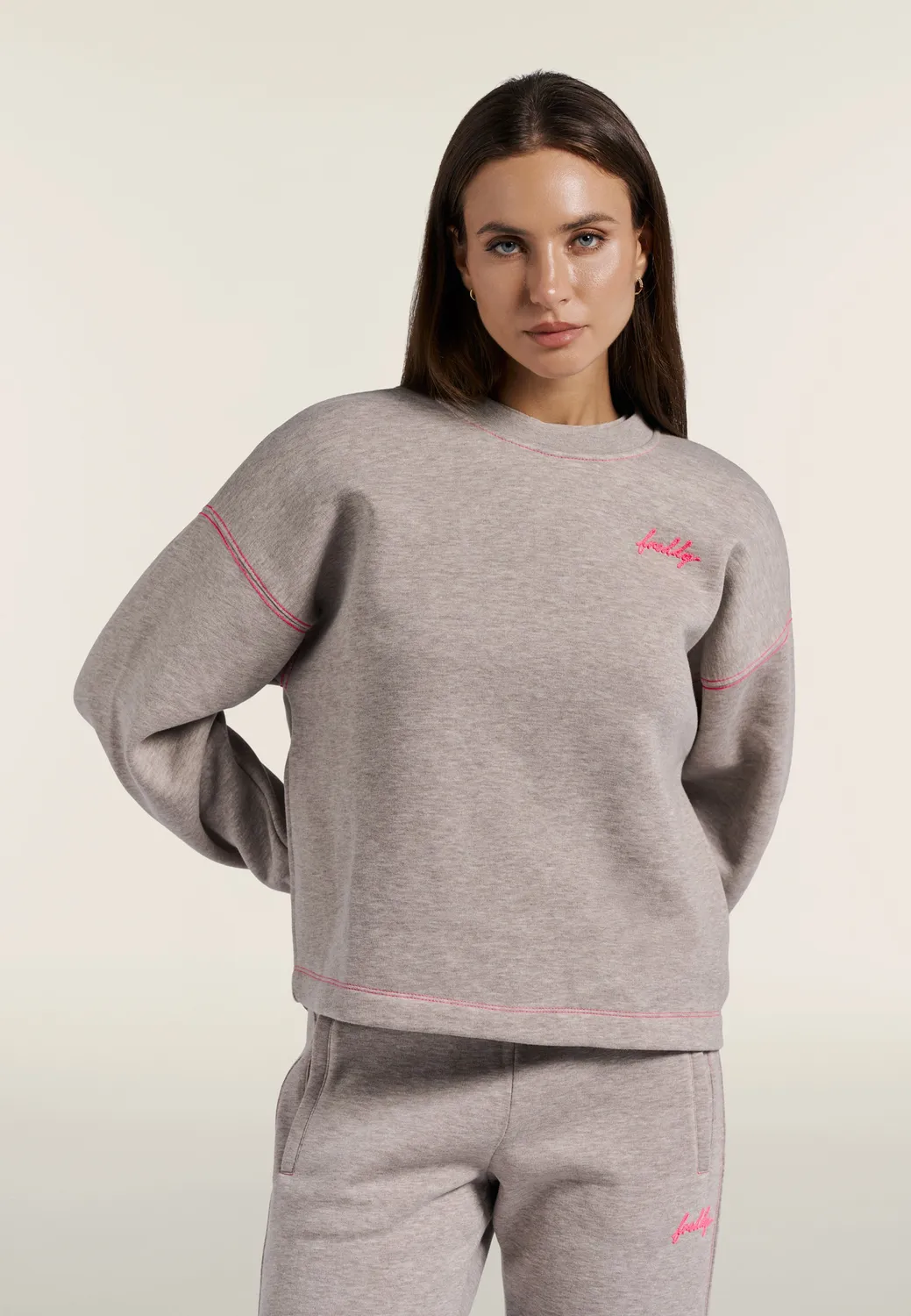 Freddy Comfort Sweatshirt Grigio Mélange Neon-Naht