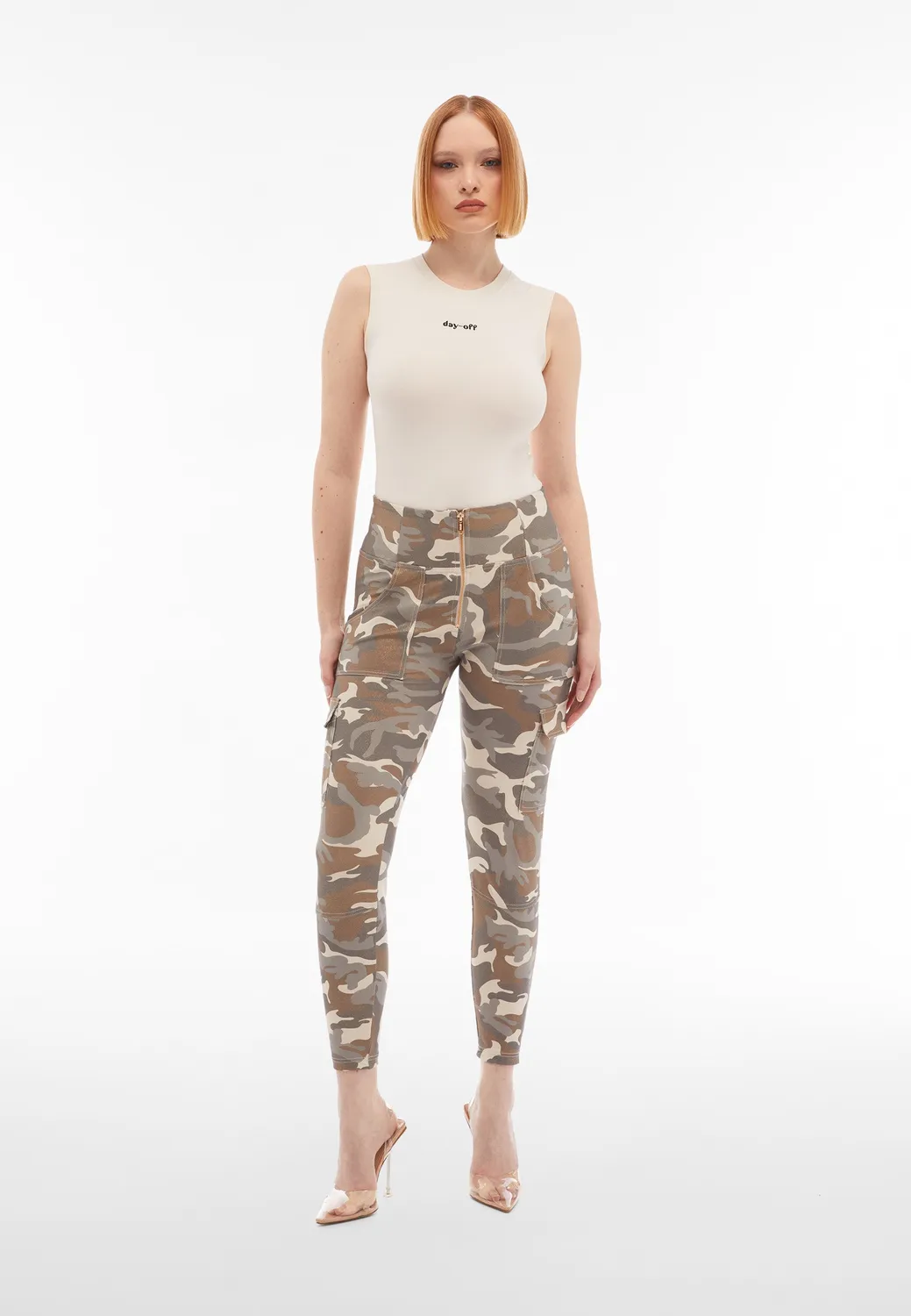 Freddy WR.UP Cargo Push-up Hose Camouflage Lurex