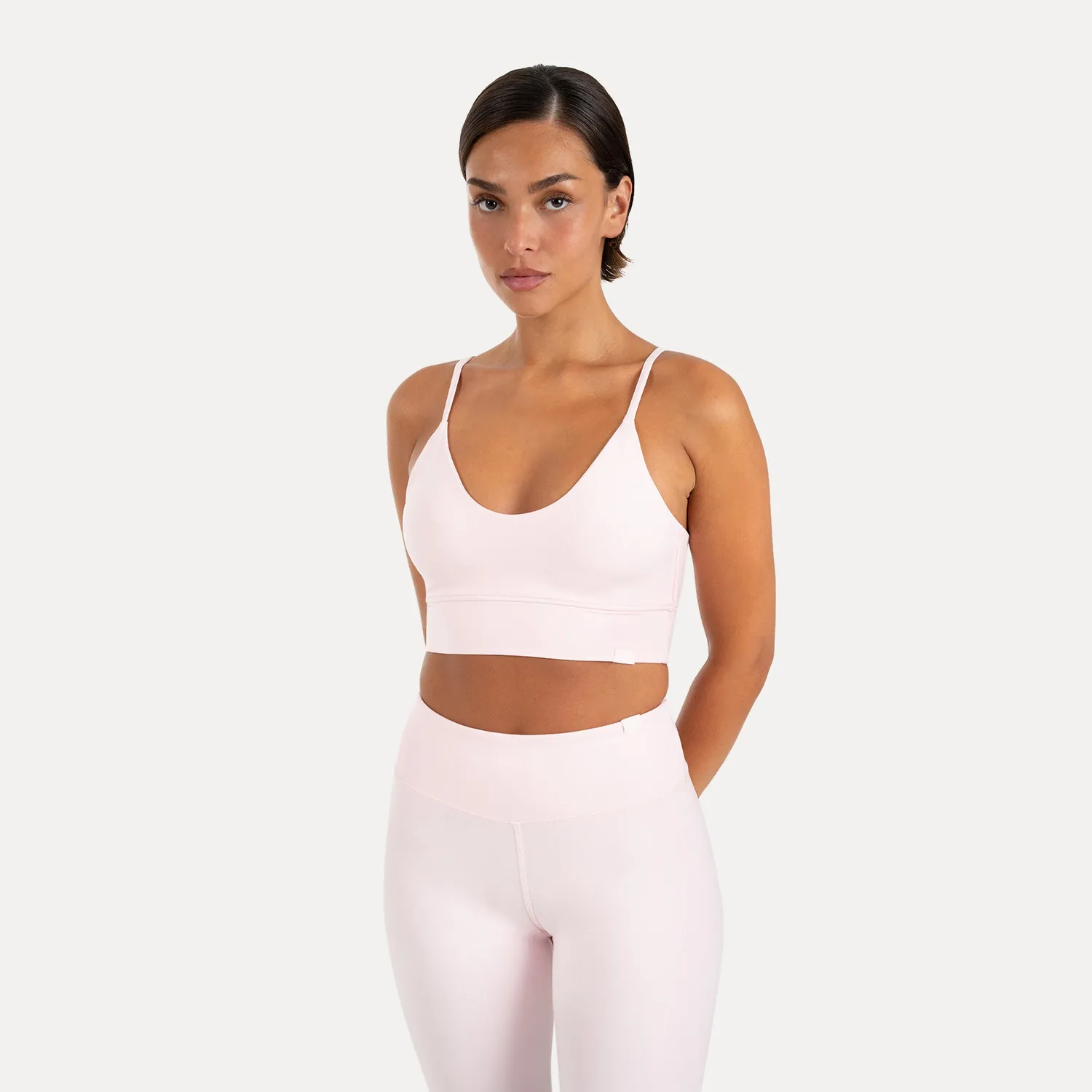 Smilodox Lunara Crop Top Schwarz S V-Ausschnitt
