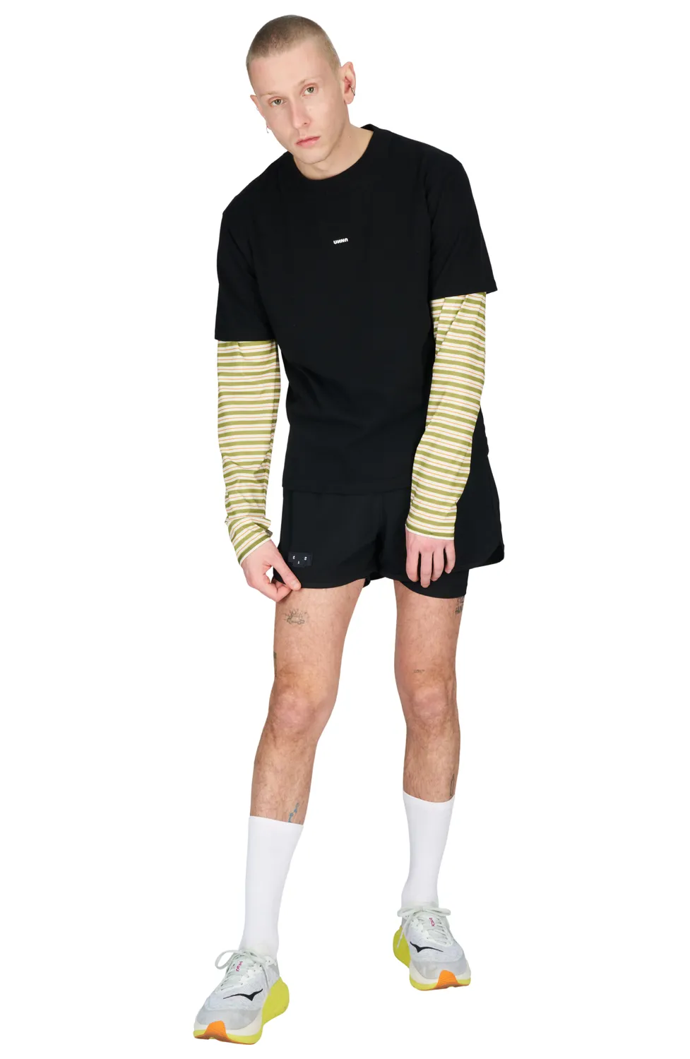 UNNA Skewed Tee T-Shirt Herren Schwarz Bio-Baumwolle