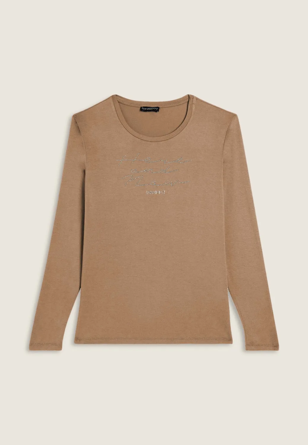 Freddy Here and Now Langarmshirt Nero Strass