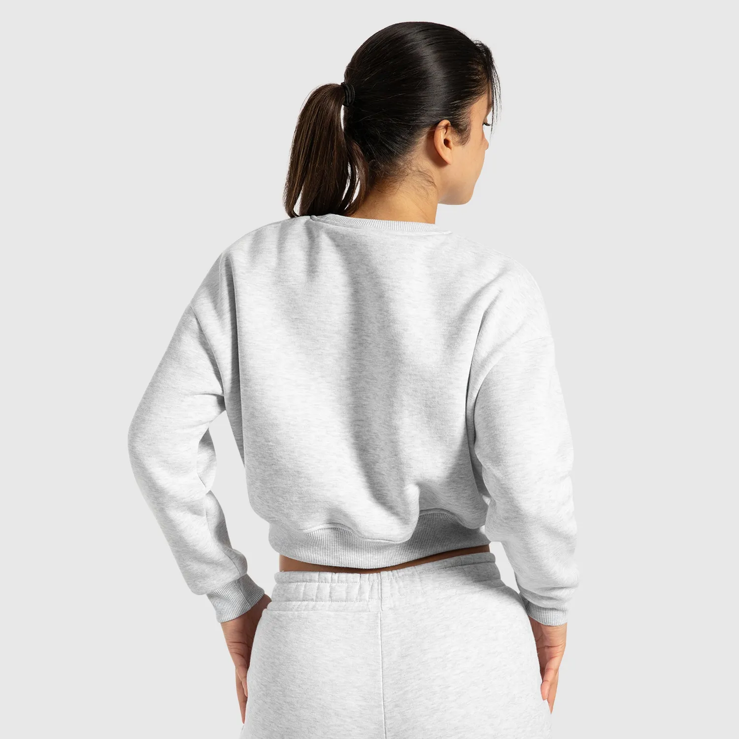 Smilodox Lunara Siana Sweatshirt Grau Melange Cropped