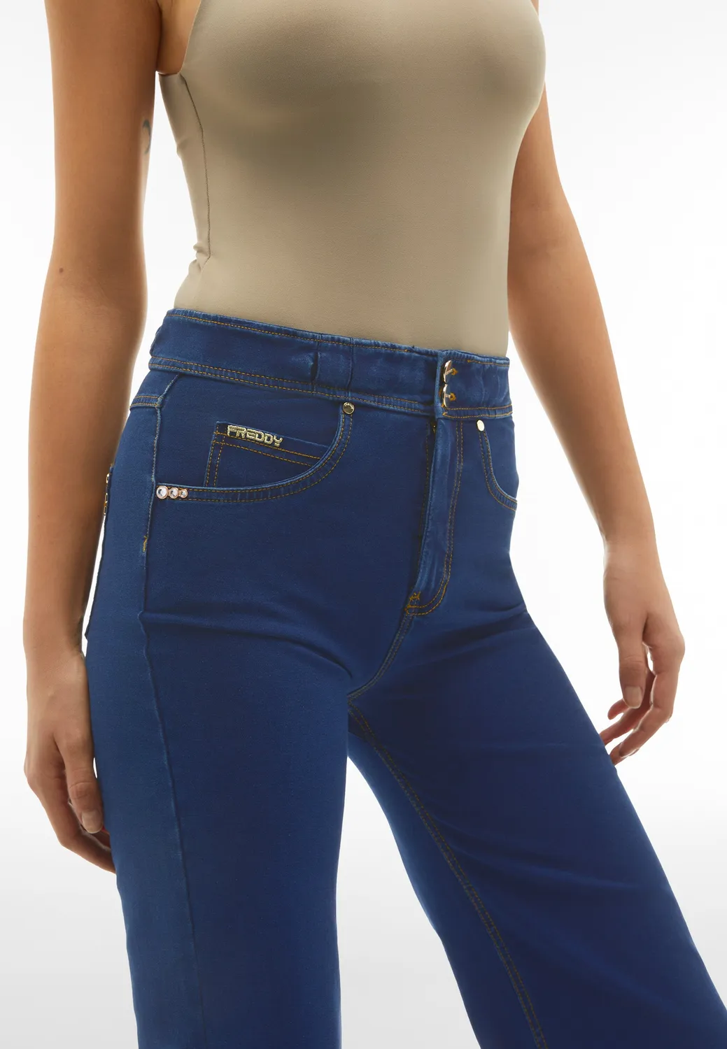 Freddy N.O.W. Wide Leg Cropped Jeanshose Denim