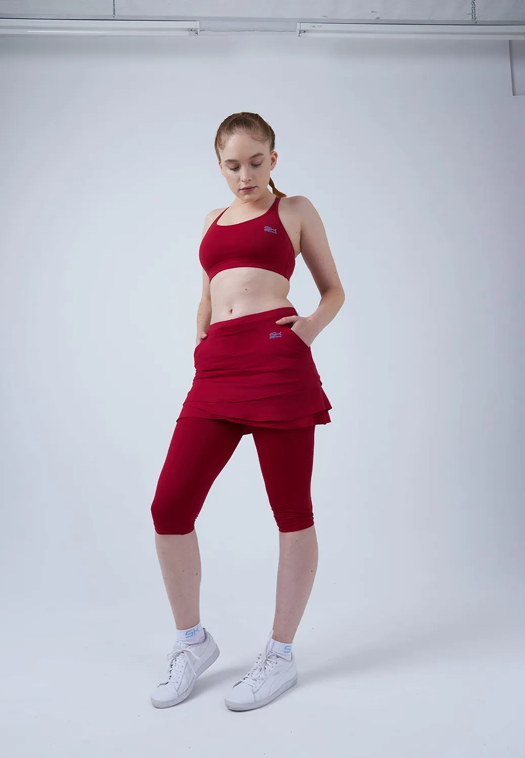 SPORTKIND Tulip Skapri Leggings Rock Bordeaux Rot M