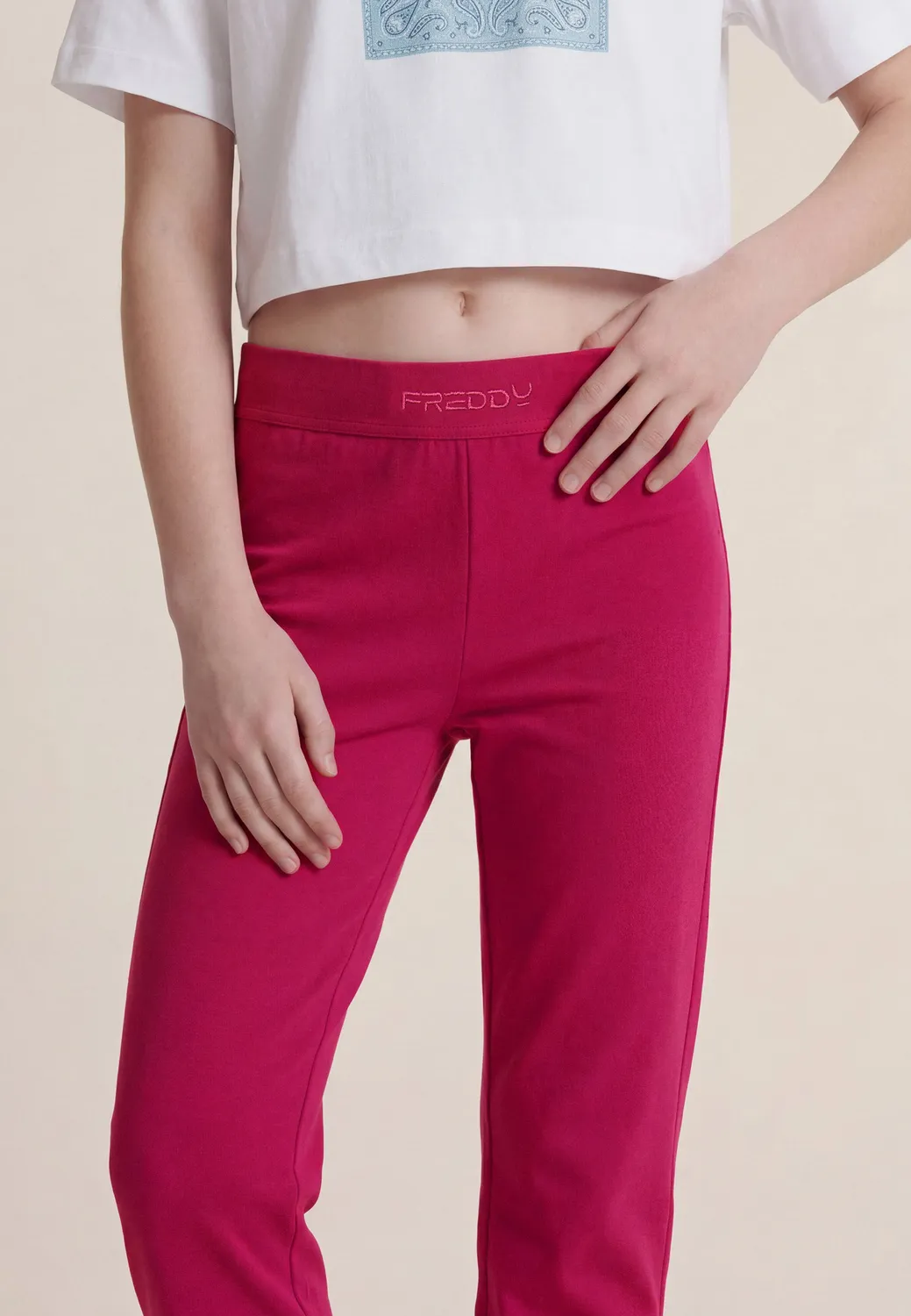 Freddy Flare Leggings Mädchen Schwarz Schlag Lang