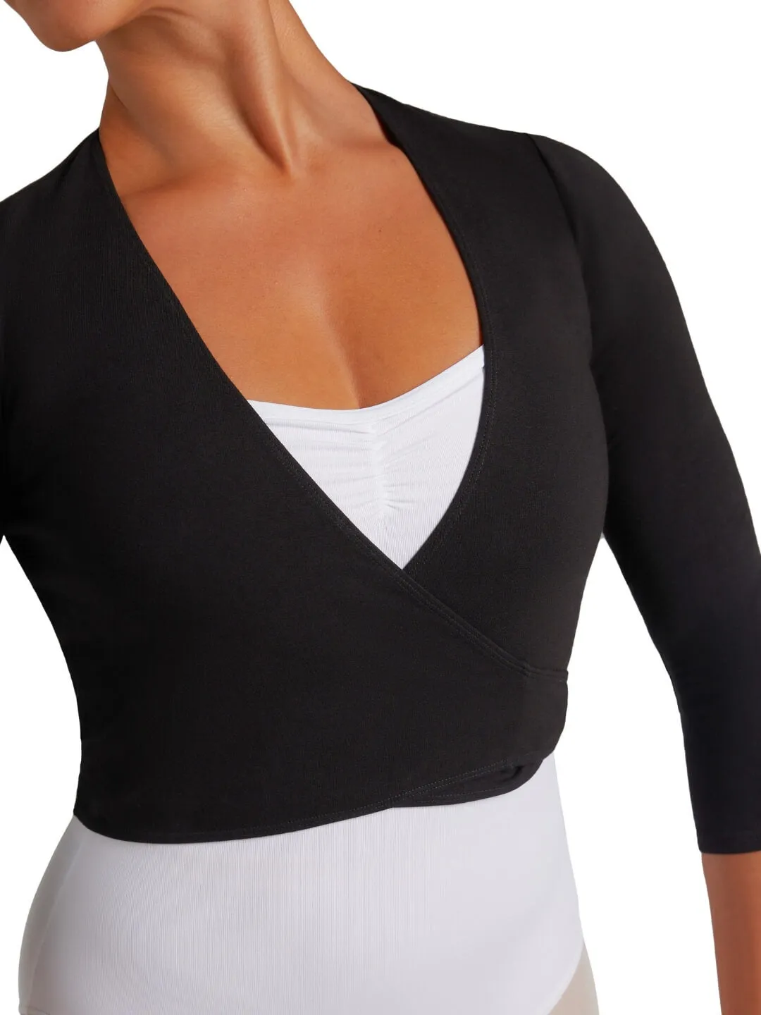 Capezio Class Collection CAD850 Wickeltop Schwarz Baumwolle