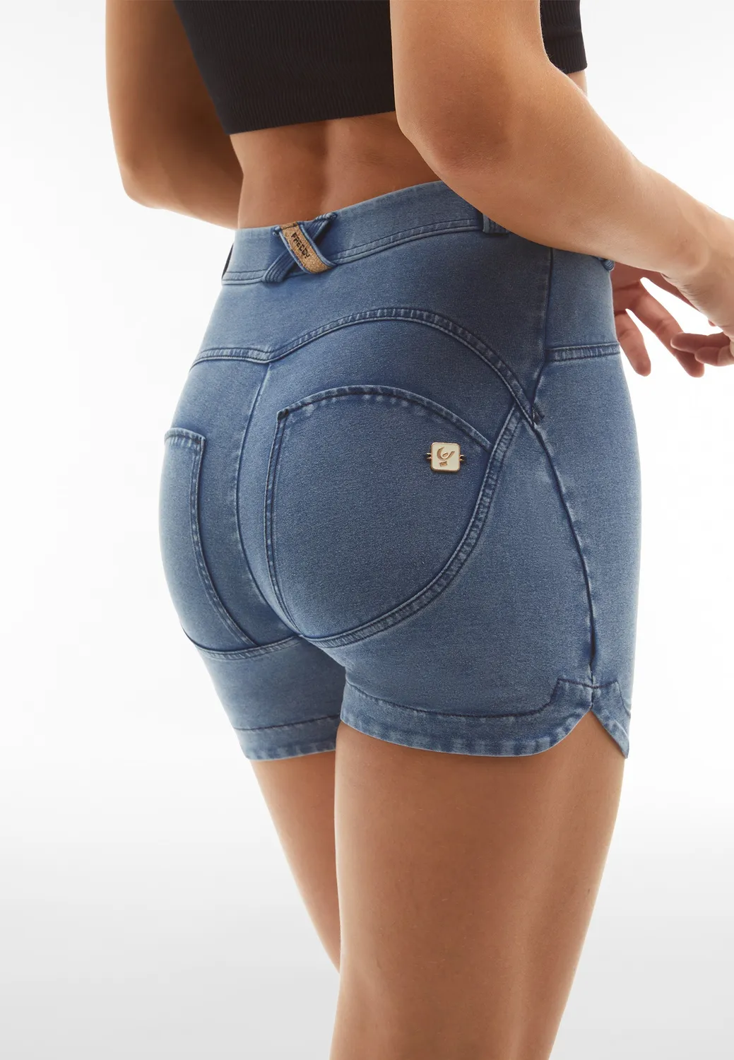 Freddy WR.UP Shorts Jeans Schwarz High Waist