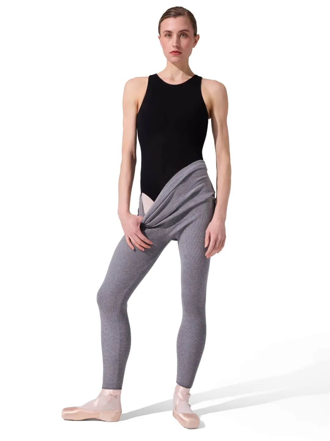 Capezio 11382W Strick-Legging Schwarz gerippt warm