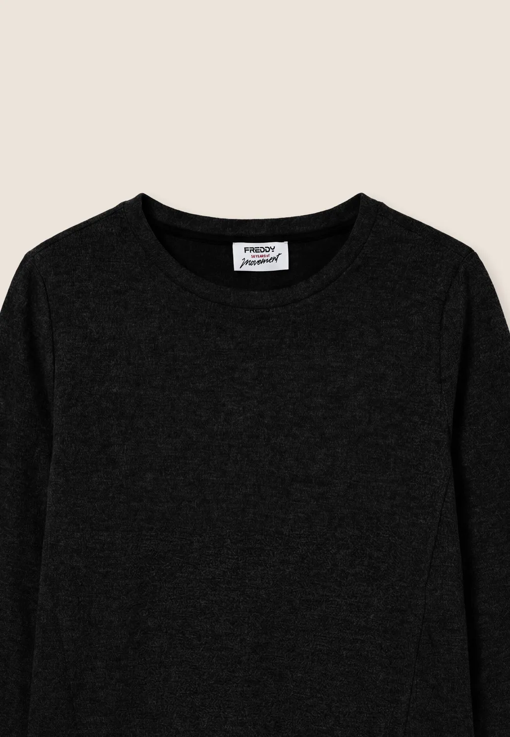 Freddy Rundhals Sweatshirt Tricot-Effekt Burro Brown Melange M