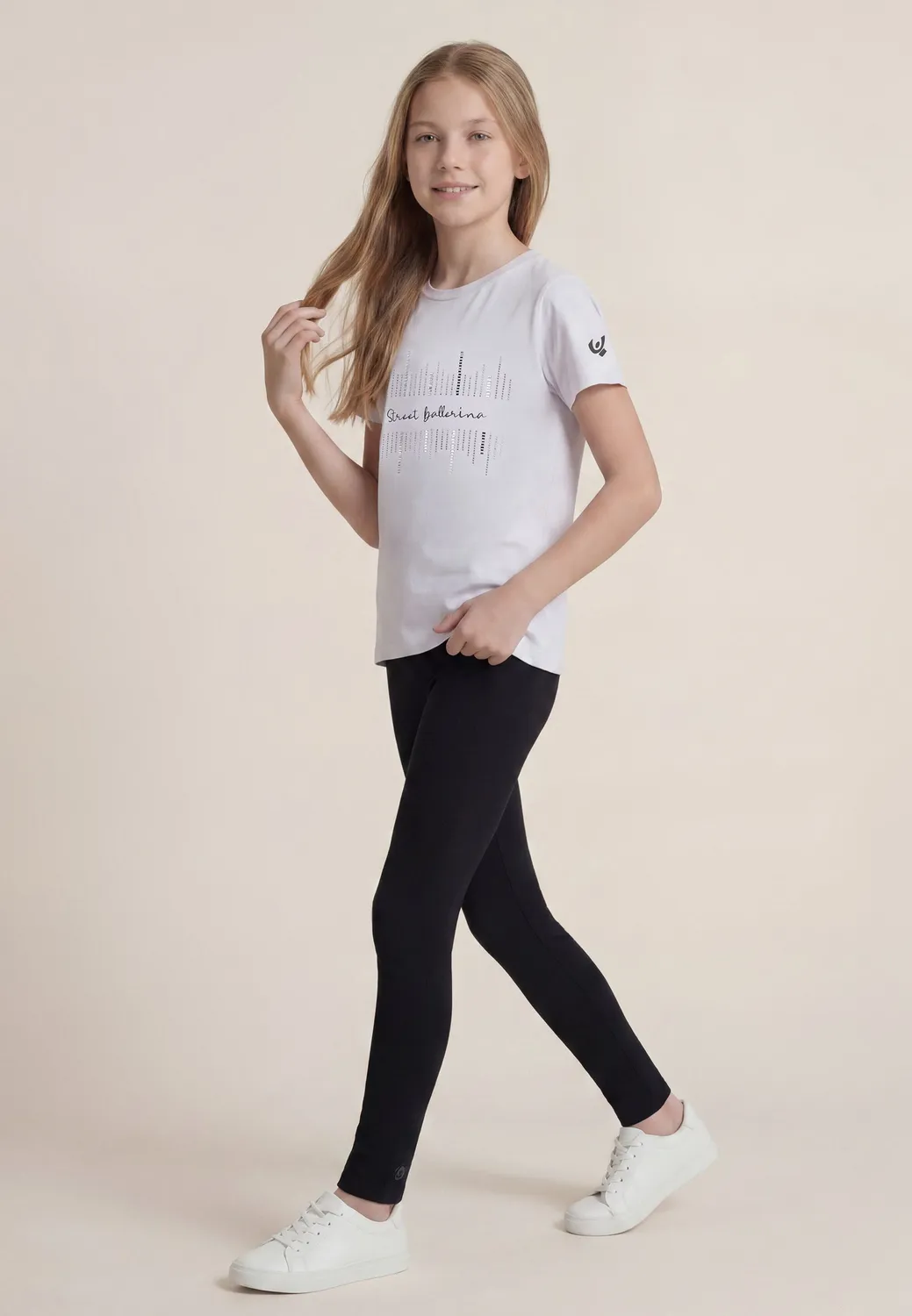 Freddy Street Ballerina T-Shirt Mädchen Nero Strass
