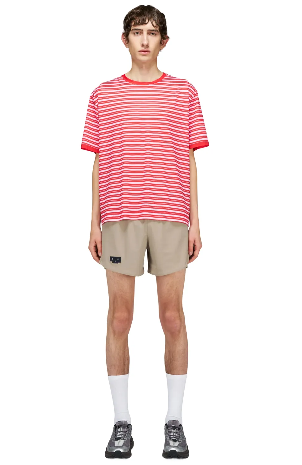UNNA Wavy Tee Striped Laufshirt Turbo Rose atmungsaktiv