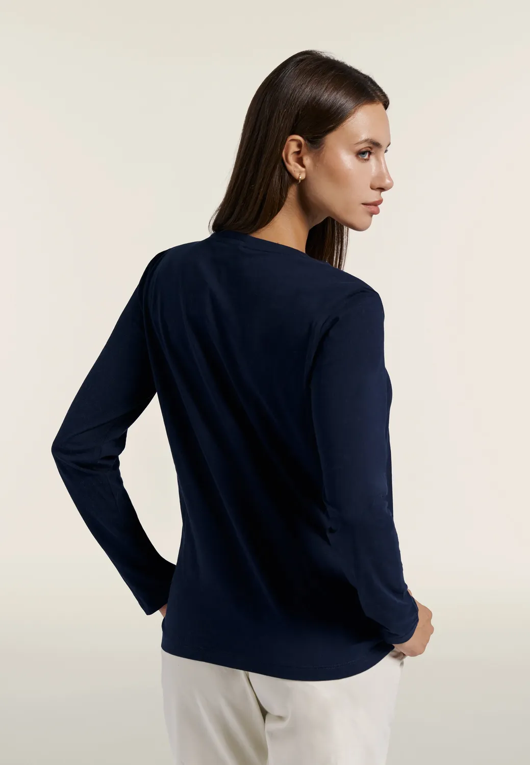 Freddy Perlen-Logo Longsleeve Navy Baumwolle