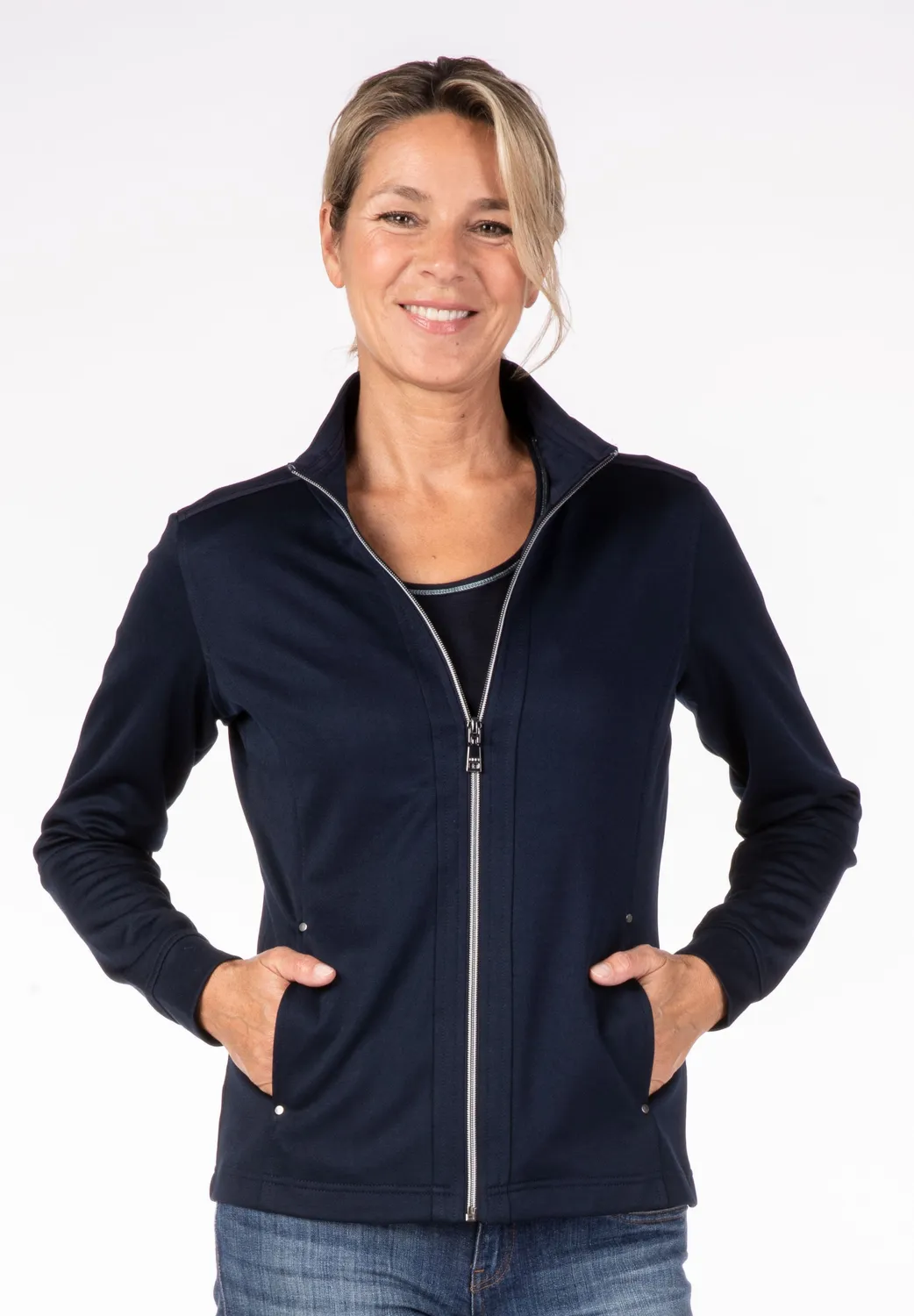 LPO Abby Sweatjacke Damen blau tailliert