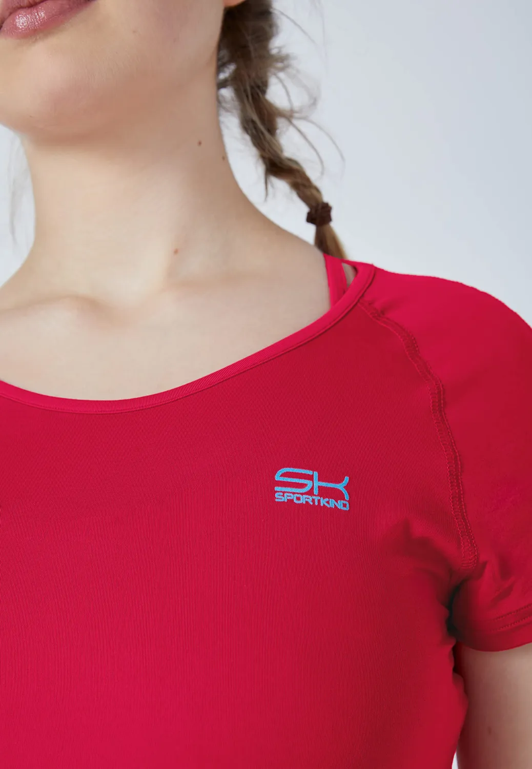 SPORTKIND Tennis T-Shirt Kurzarm Kobaltblau UPF 50+