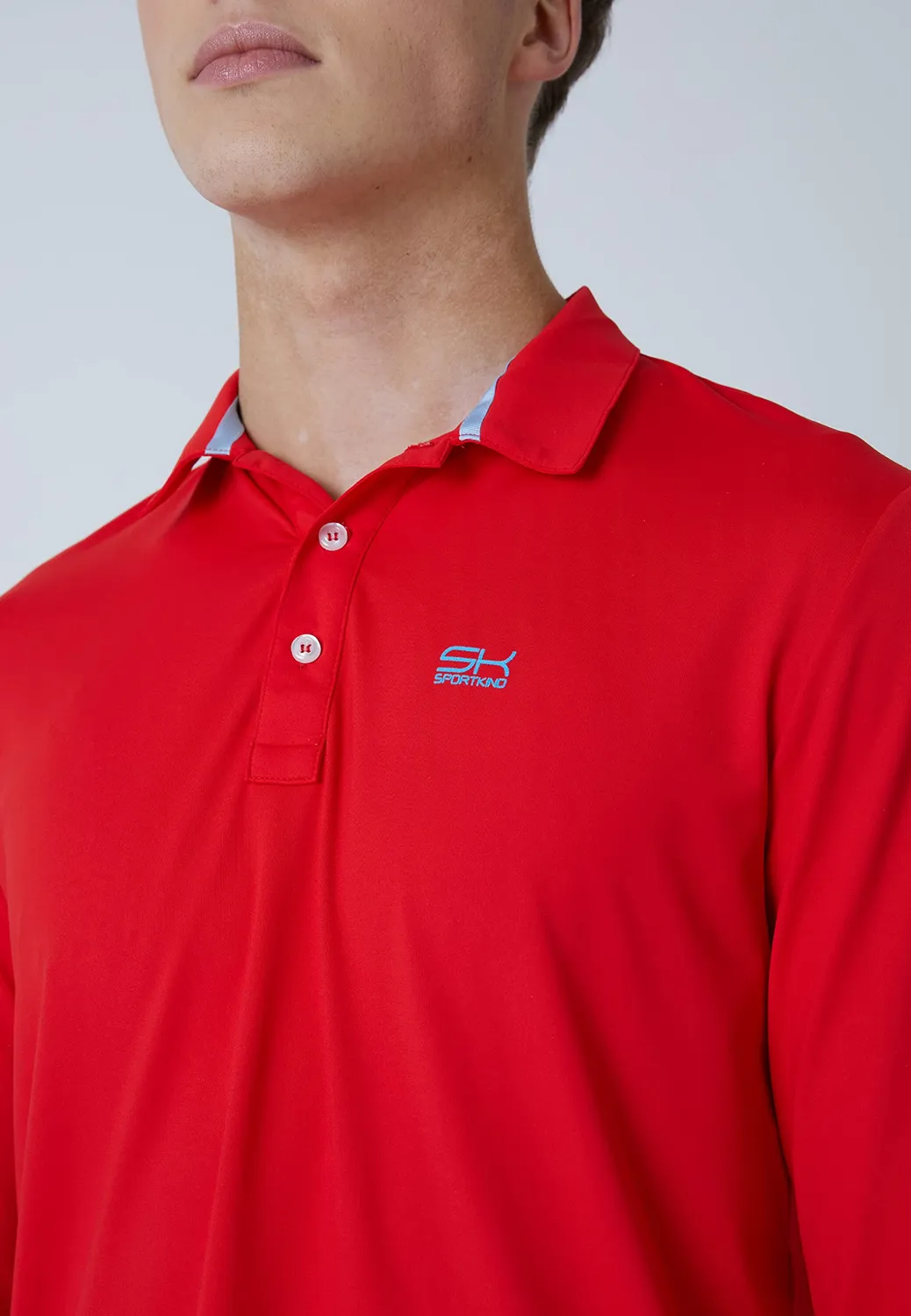 SPORTKIND Tennis Poloshirt Langarm Herren atmungsaktiv