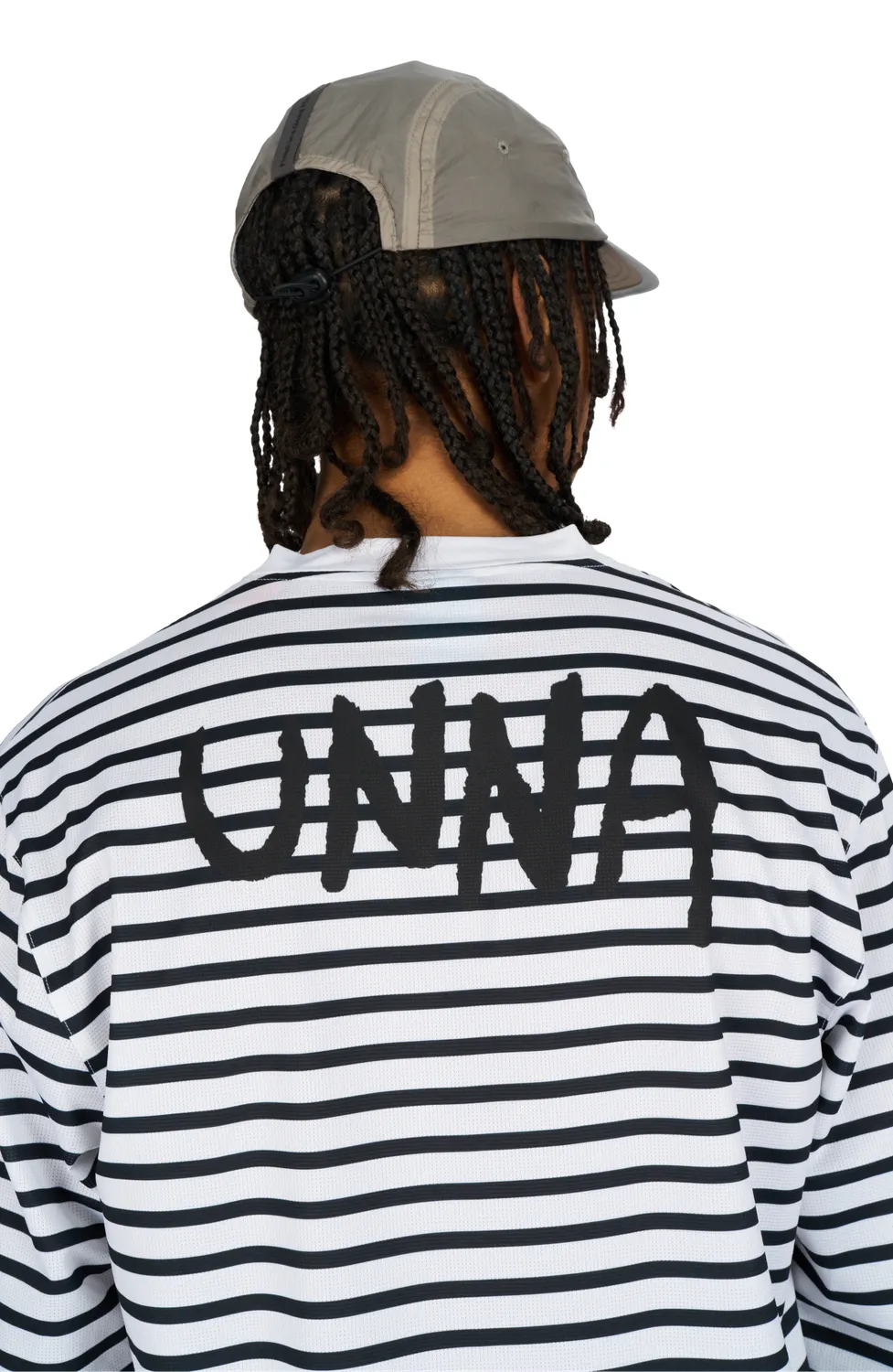 UNNA Striped LS Langarmshirt Herren Weiß-Navy gestreift