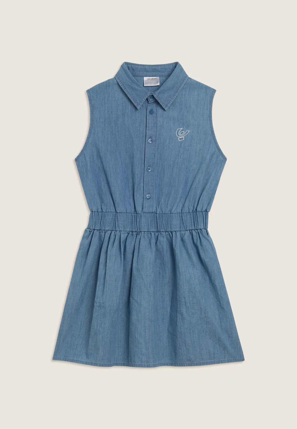 Freddy Chambray Mädchen Kleid hellblau Knopfleiste