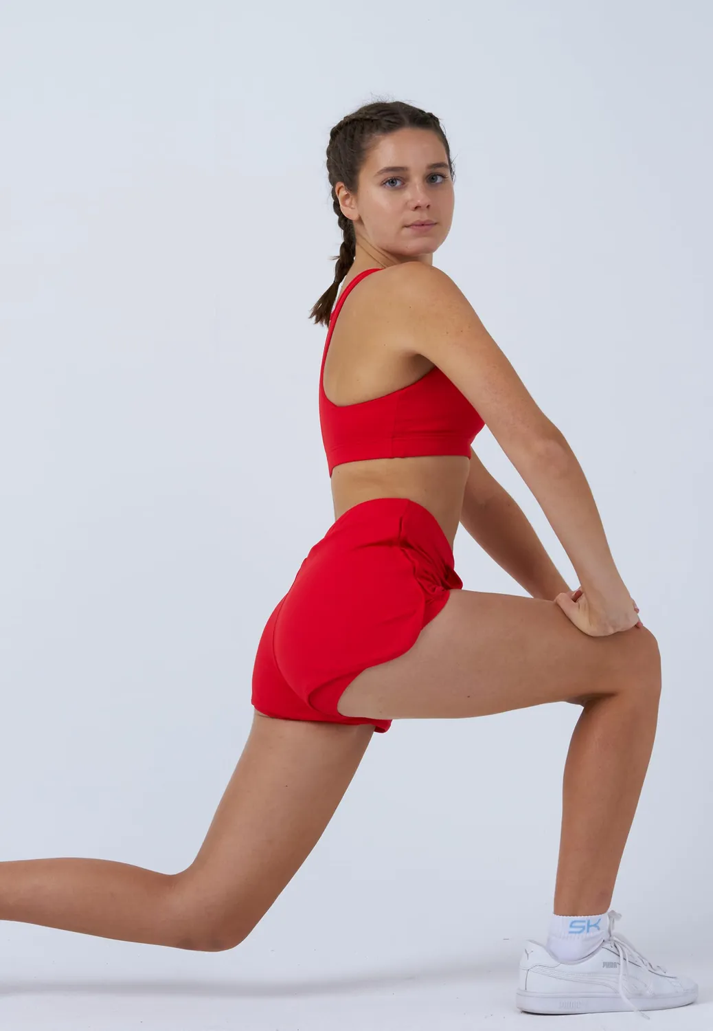 SPORTKIND 2-in-1 Shorts Sportshorts Rot mit Innenhose