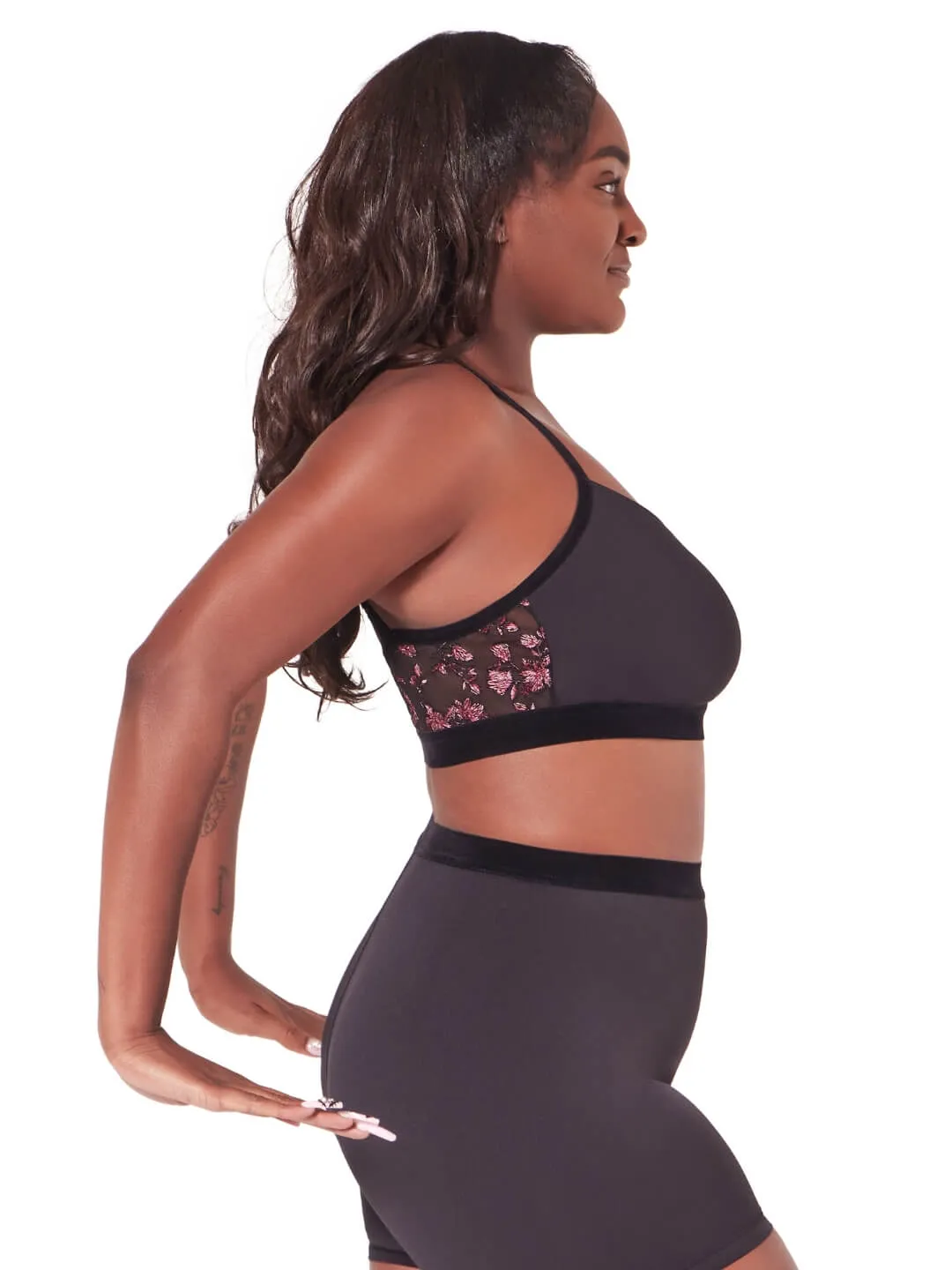 Capezio Classics Fondness F12404W Top Schwarz Stickerei