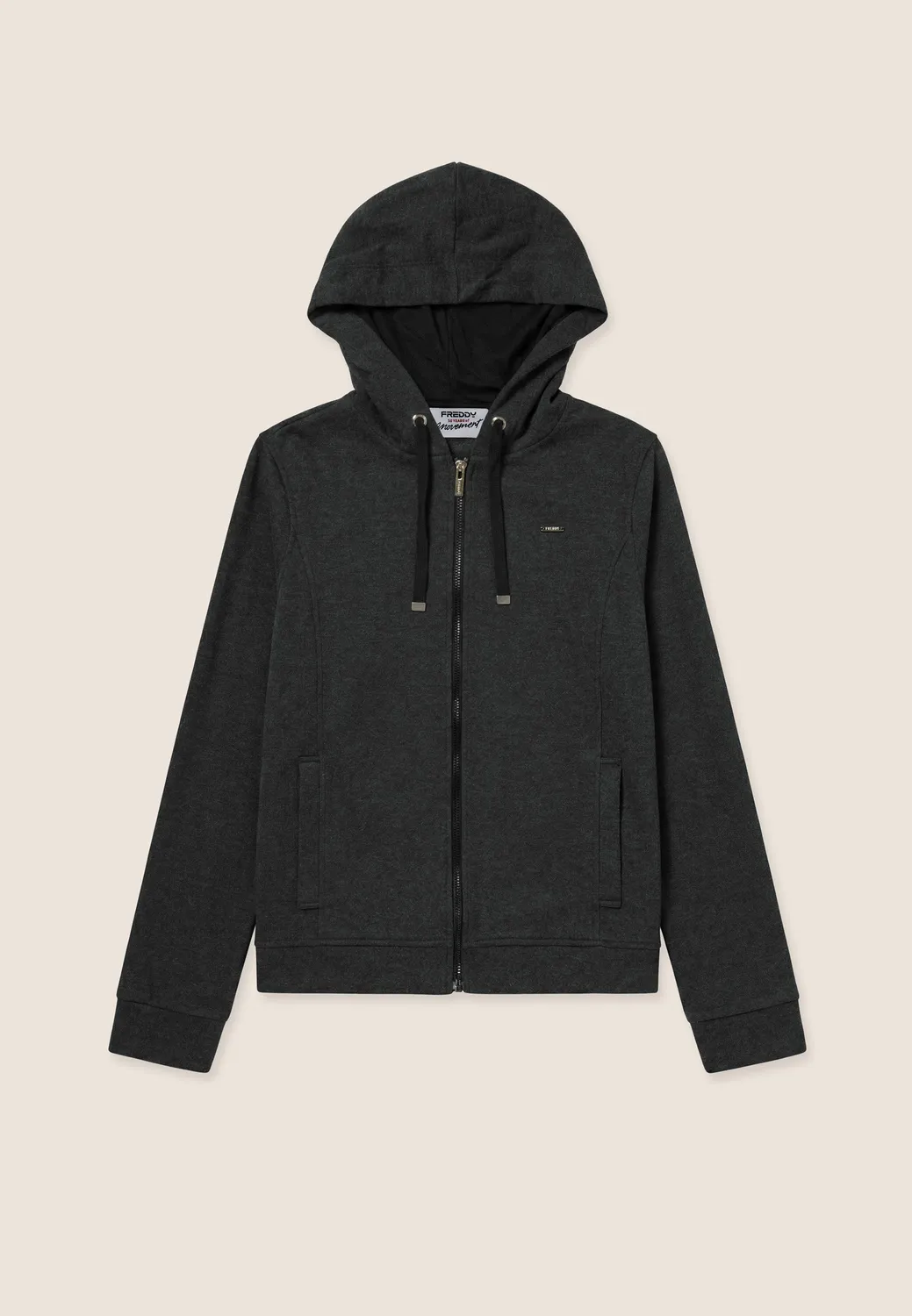 Freddy Damen Kapuzenjacke Full-Zip Tricot Melange Black