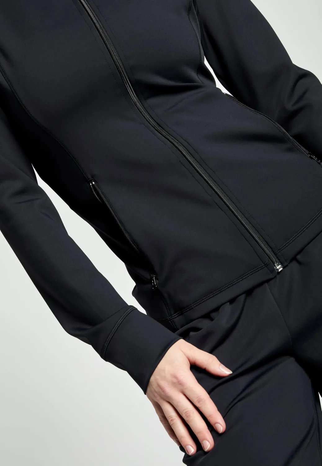 SPORTKIND Trainingsjacke Damen S Schwarz YKK