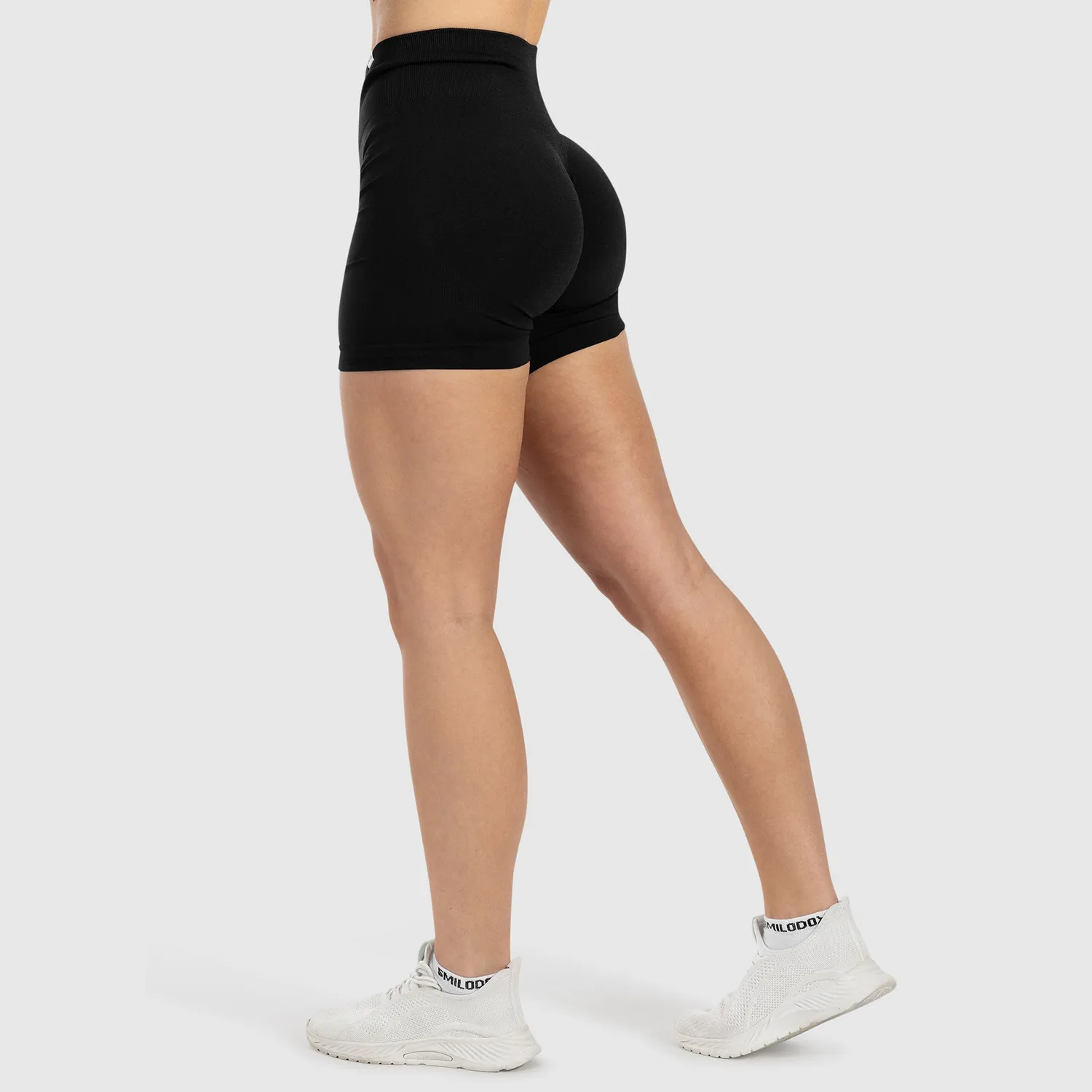 Smilodox Edina Scrunch Shorts Schwarz Damen Seamless