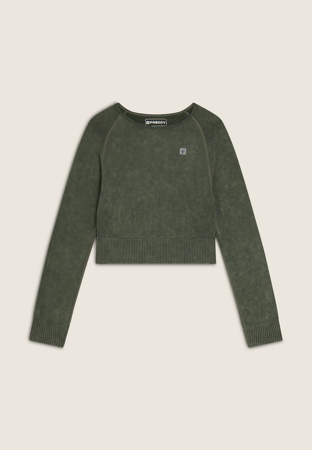 Freddy Seamless Langarmshirt Cropped Schwarz Used
