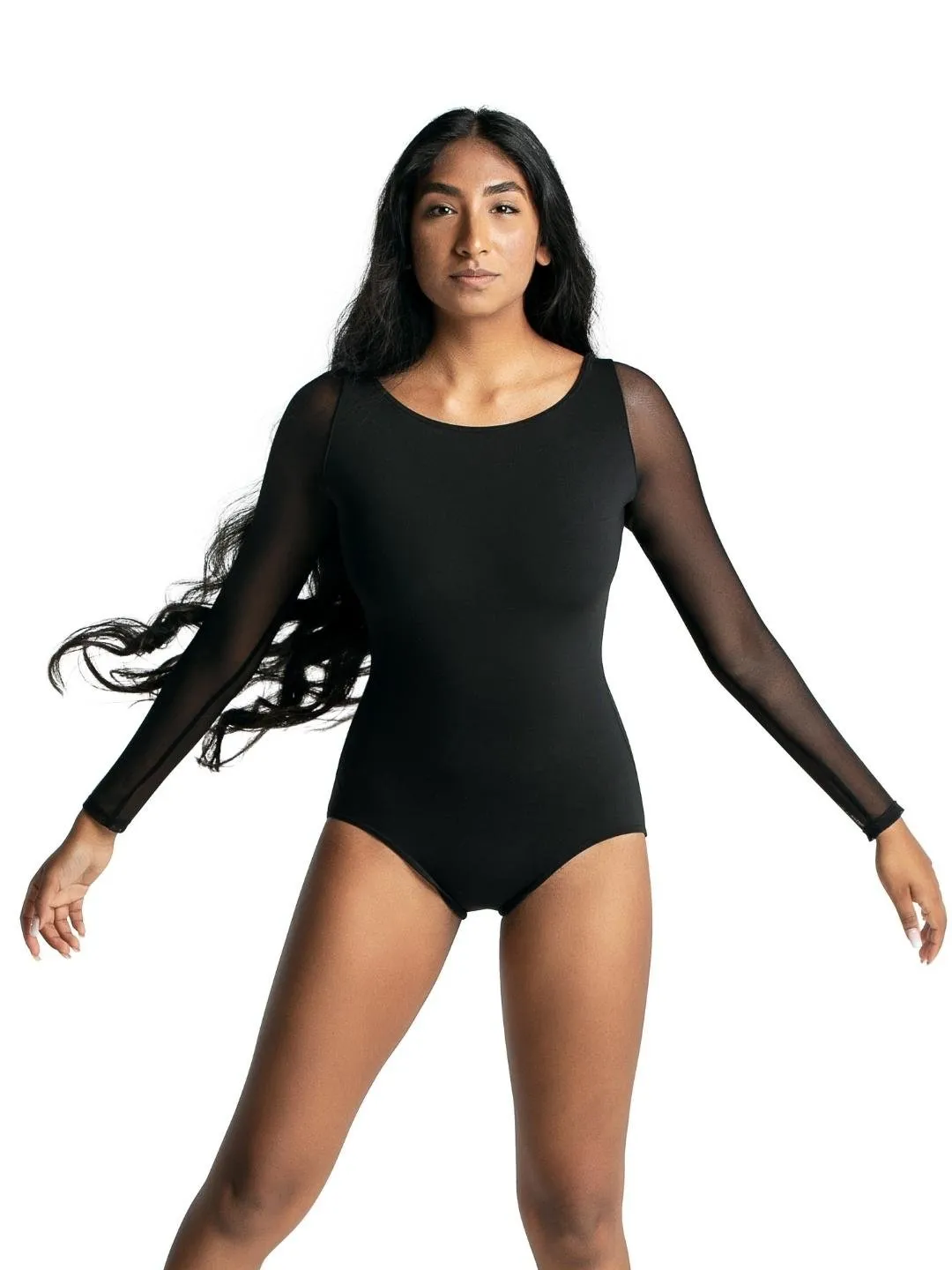 Capezio MC832WD Meryl Body Schwarz Langarm Mesh