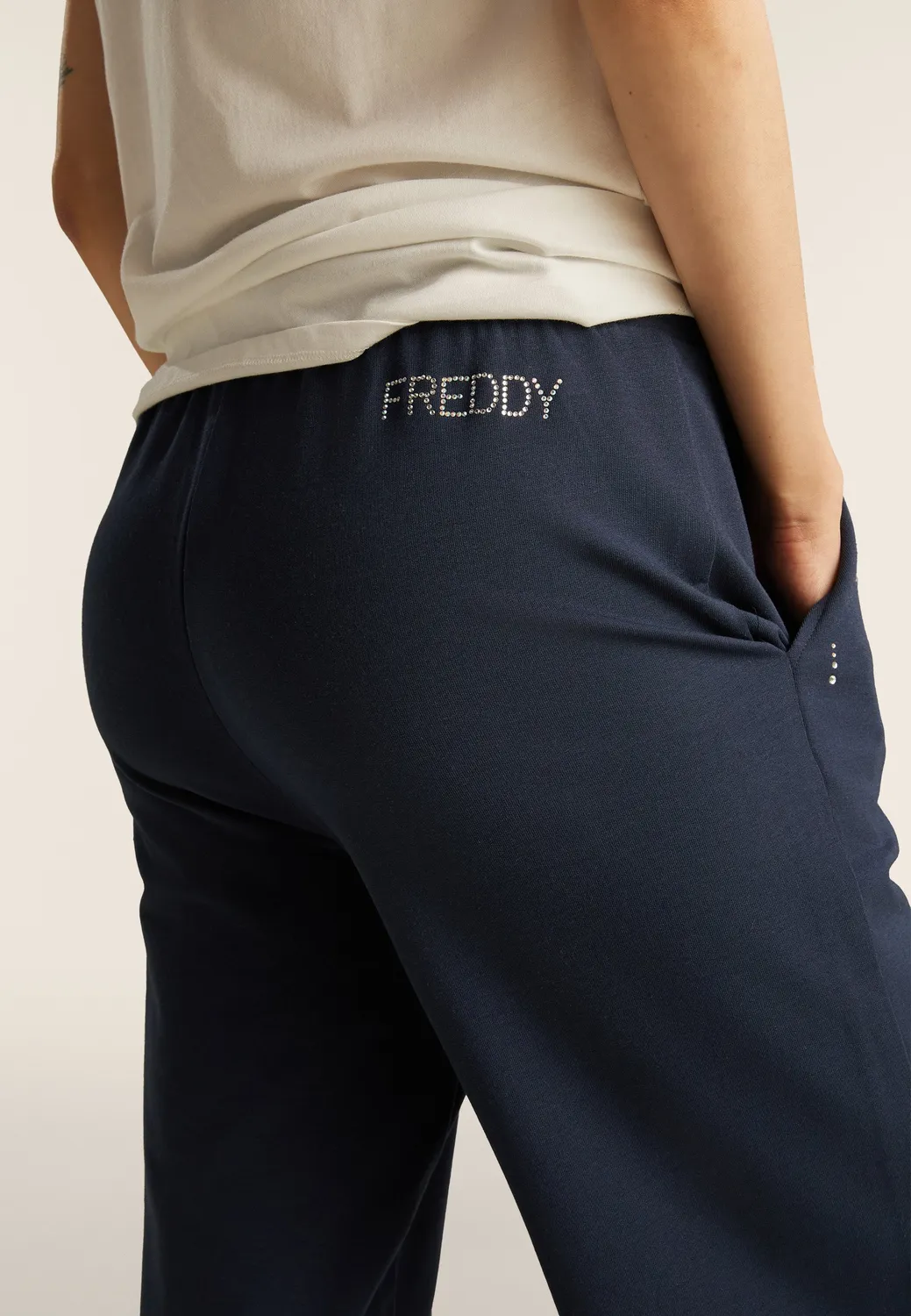 Freddy Comfort Fit Hose gerade schwarz Strass
