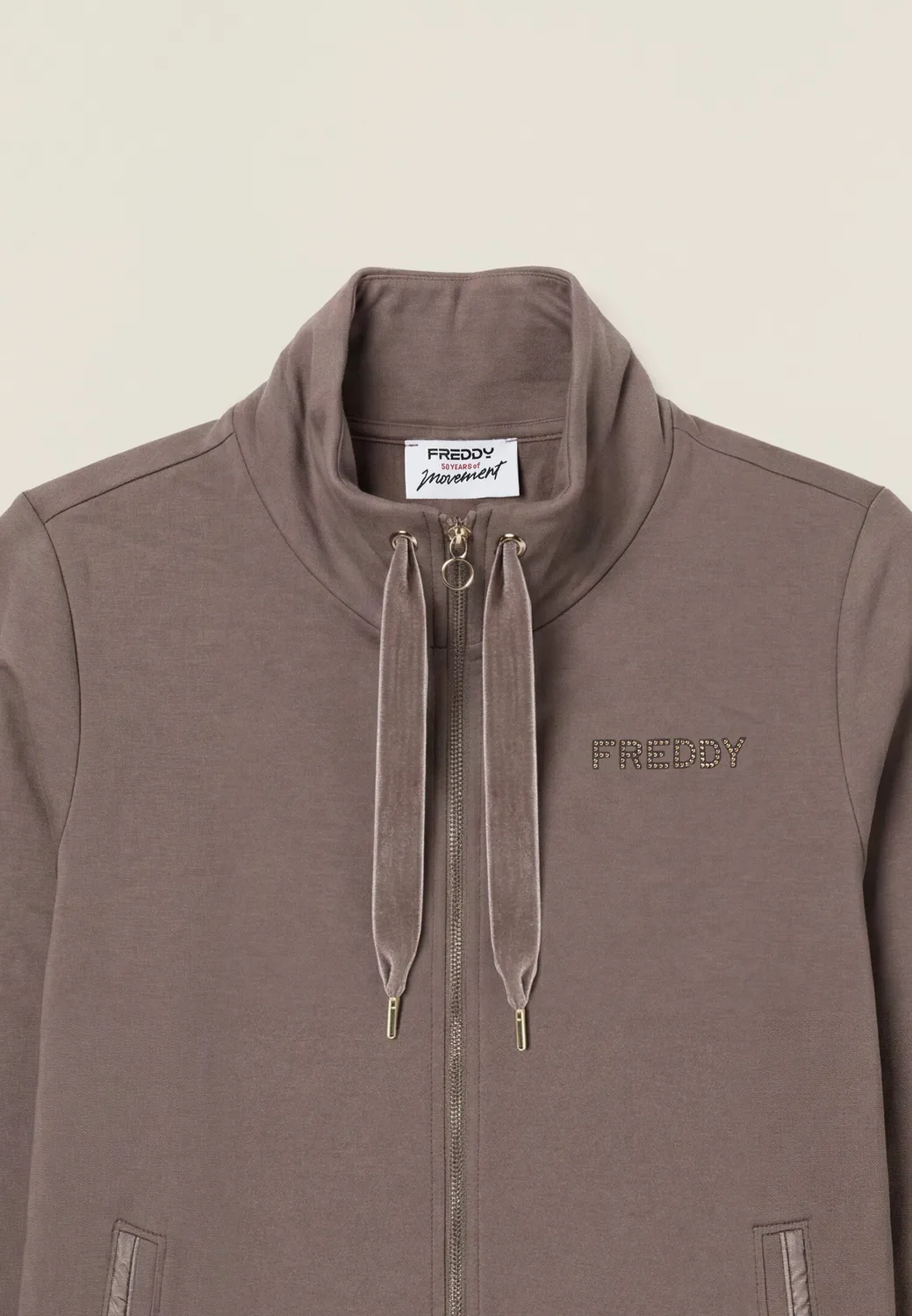 Freddy Damen Sweatjacke Stehkragen Moonbeam M Nieten