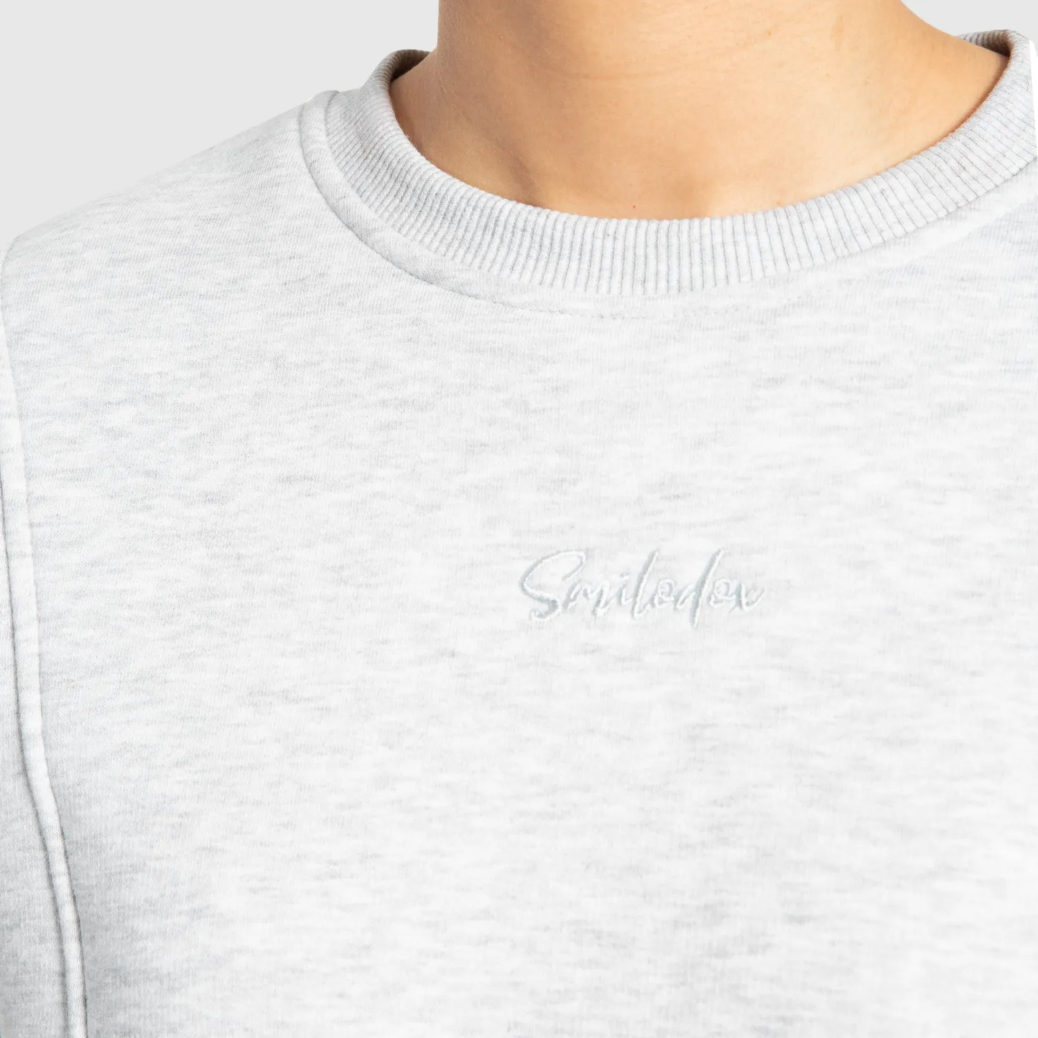 Smilodox Lunara Siana Sweatshirt Grau Melange Cropped