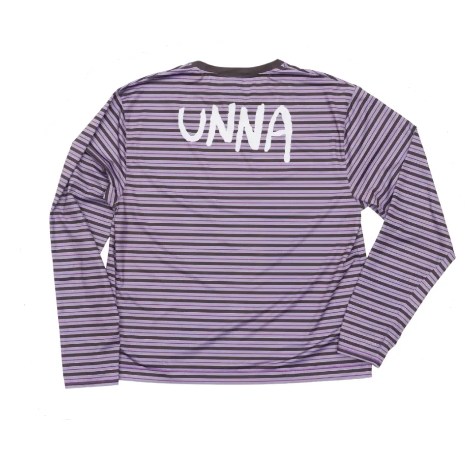 UNNA Striped LS Laufshirt Herren Grape Langarm