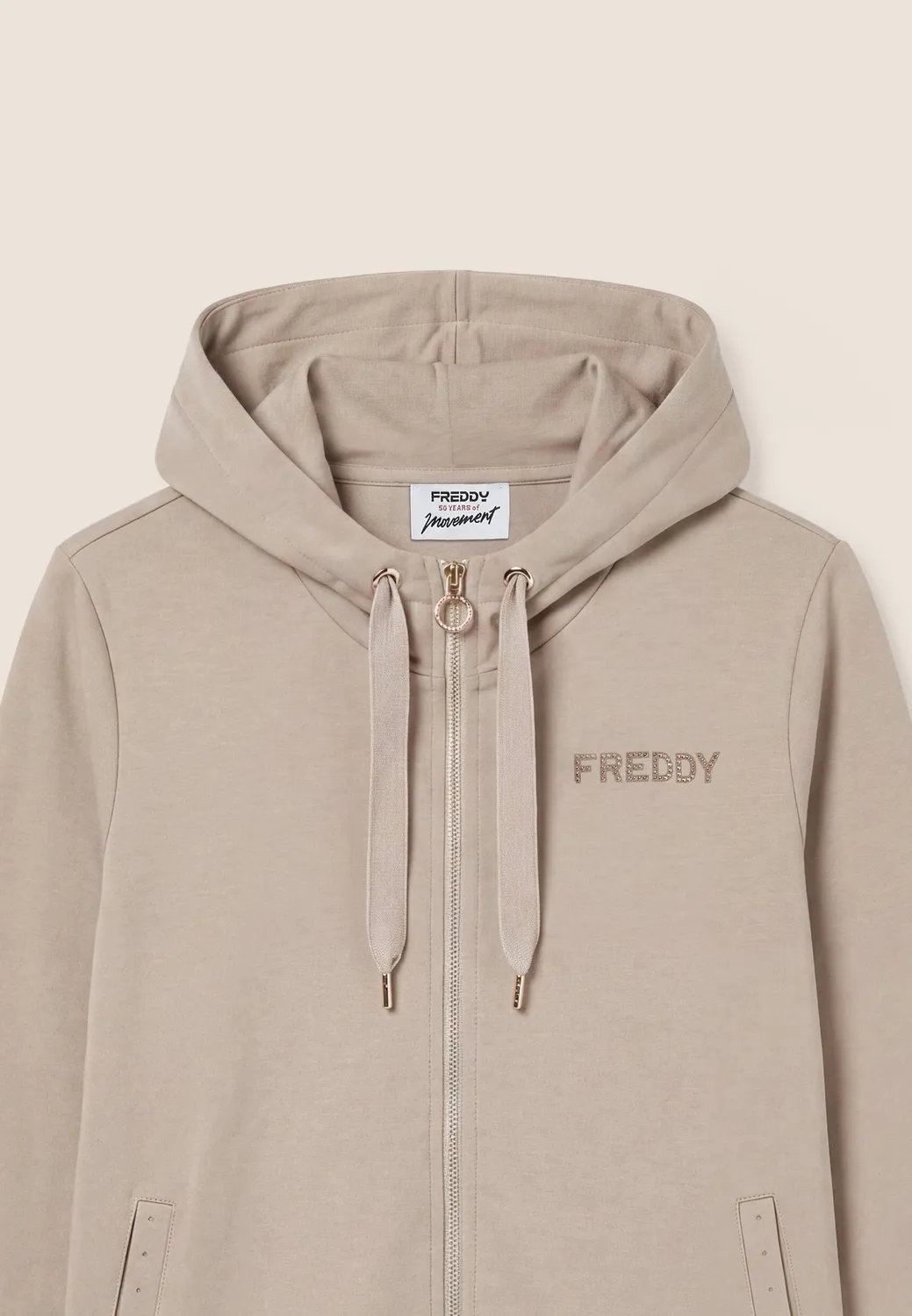 Freddy Damen Hoodie Full-Zip regular schwarz mit Spalt