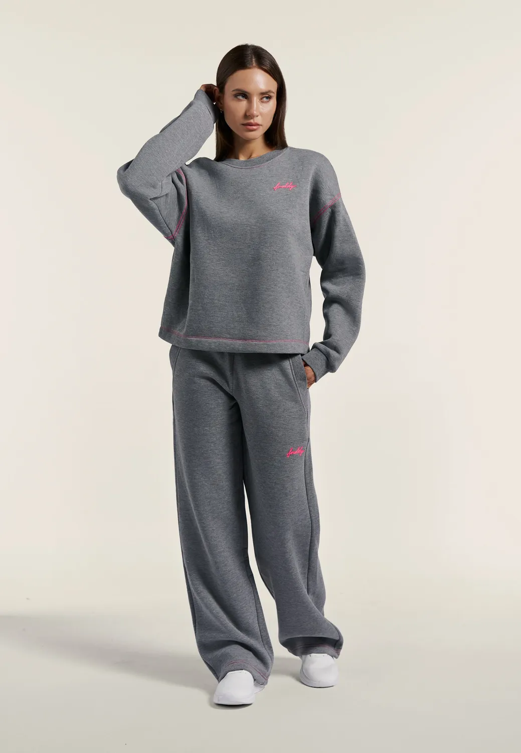Freddy Comfort Sweatshirt Grigio Mélange Neon-Naht