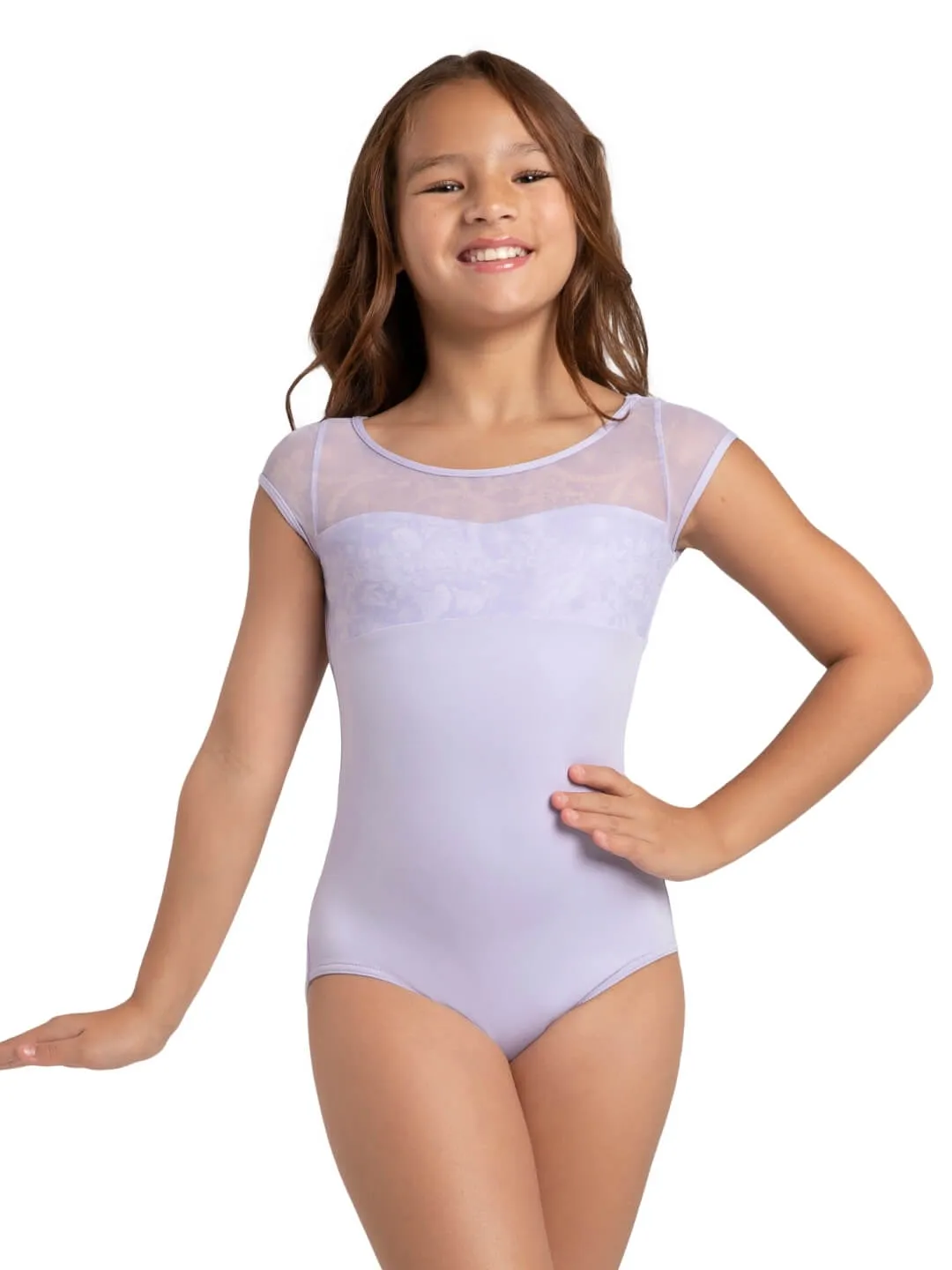 Capezio Jewel Garden Pearl Ballettanzug Pink Bedruckt Kap-Ärmel