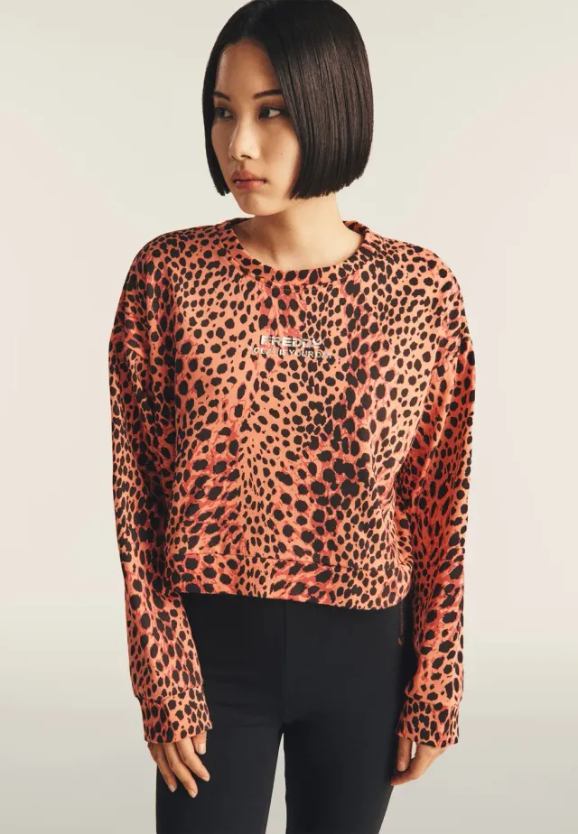 Freddy Cropped Sweatshirt Comfort Fit Leo Pink French Terry