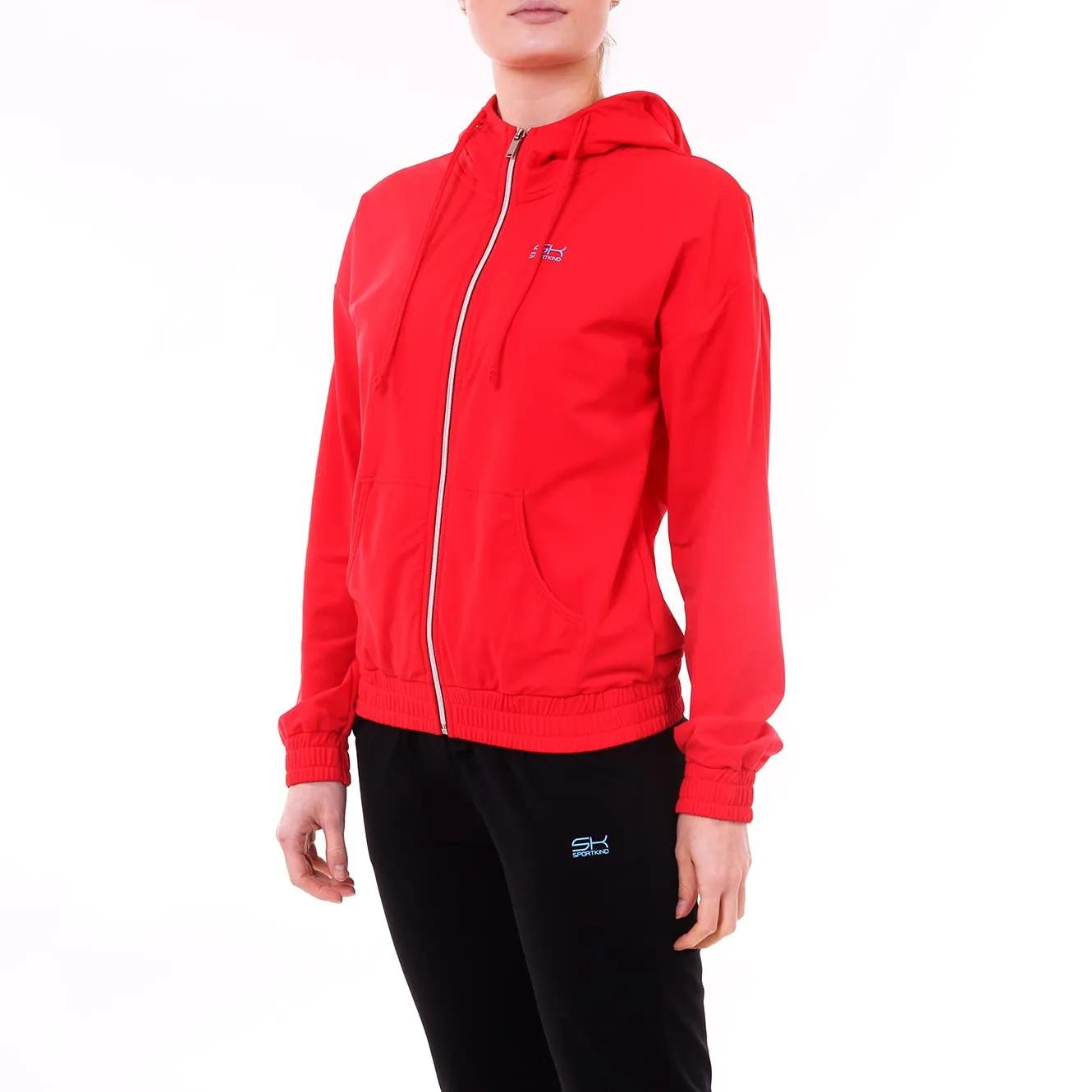 SPORTKIND Trainingsjacke Kapuze rot 116 Stretch