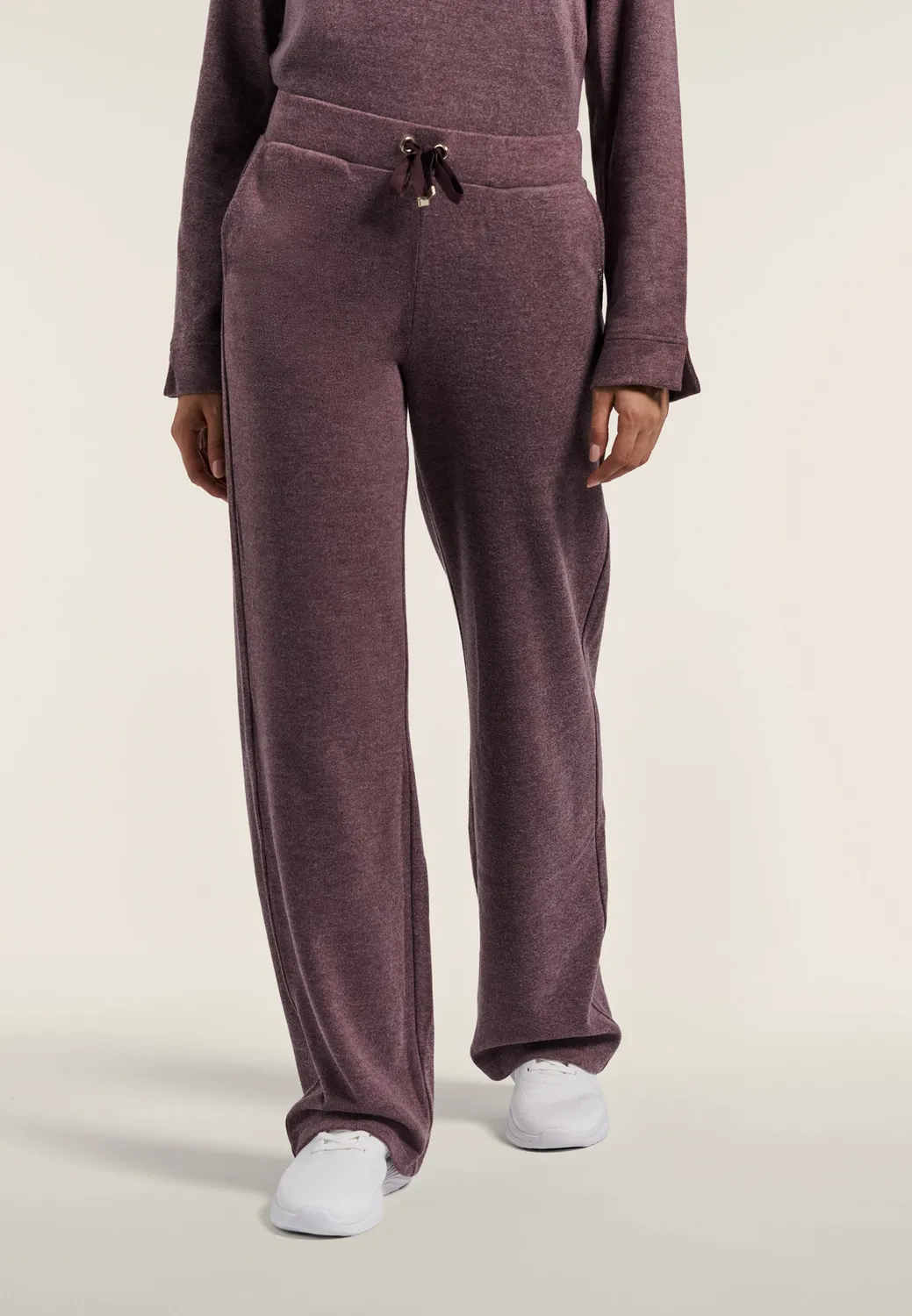 Freddy Wide Leg Jogginghose Damen Schwarz meliert