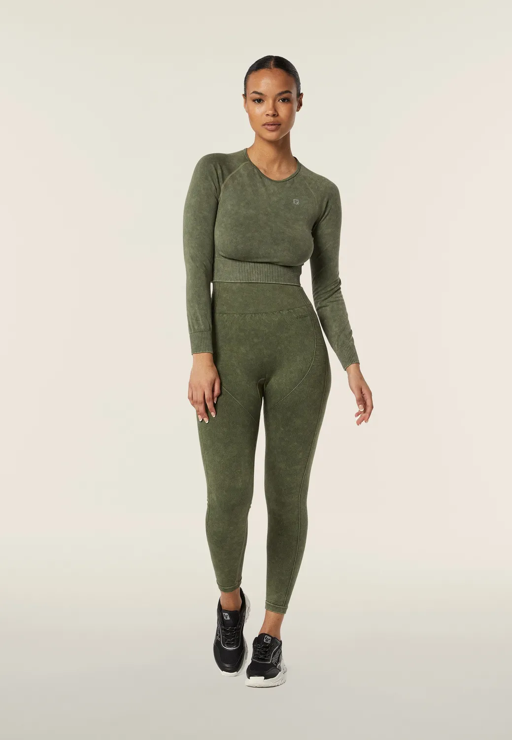 Freddy Seamless Langarmshirt Cropped Schwarz Used