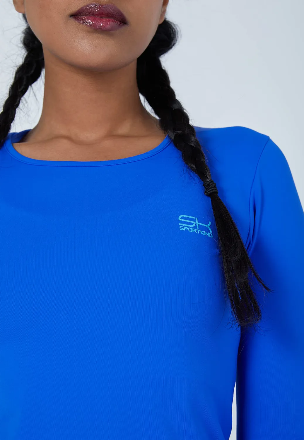 SPORTKIND Langarmshirt Kobaltblau UPF 50+ Gr. S