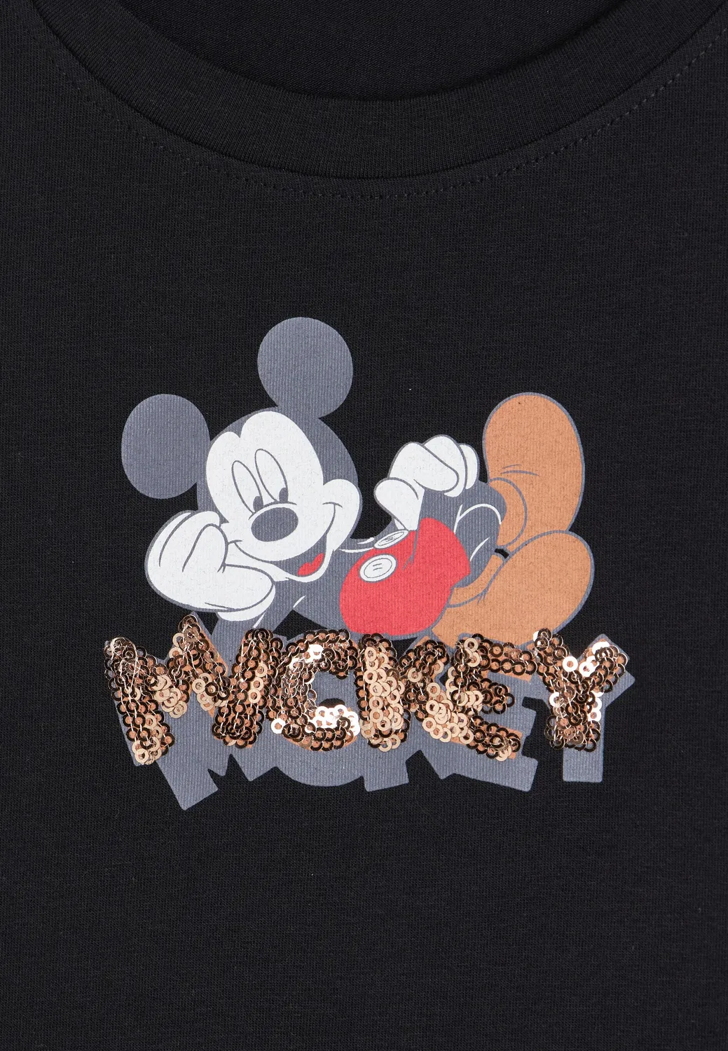 Freddy Mickey T-Shirt cropped Slim Schwarz