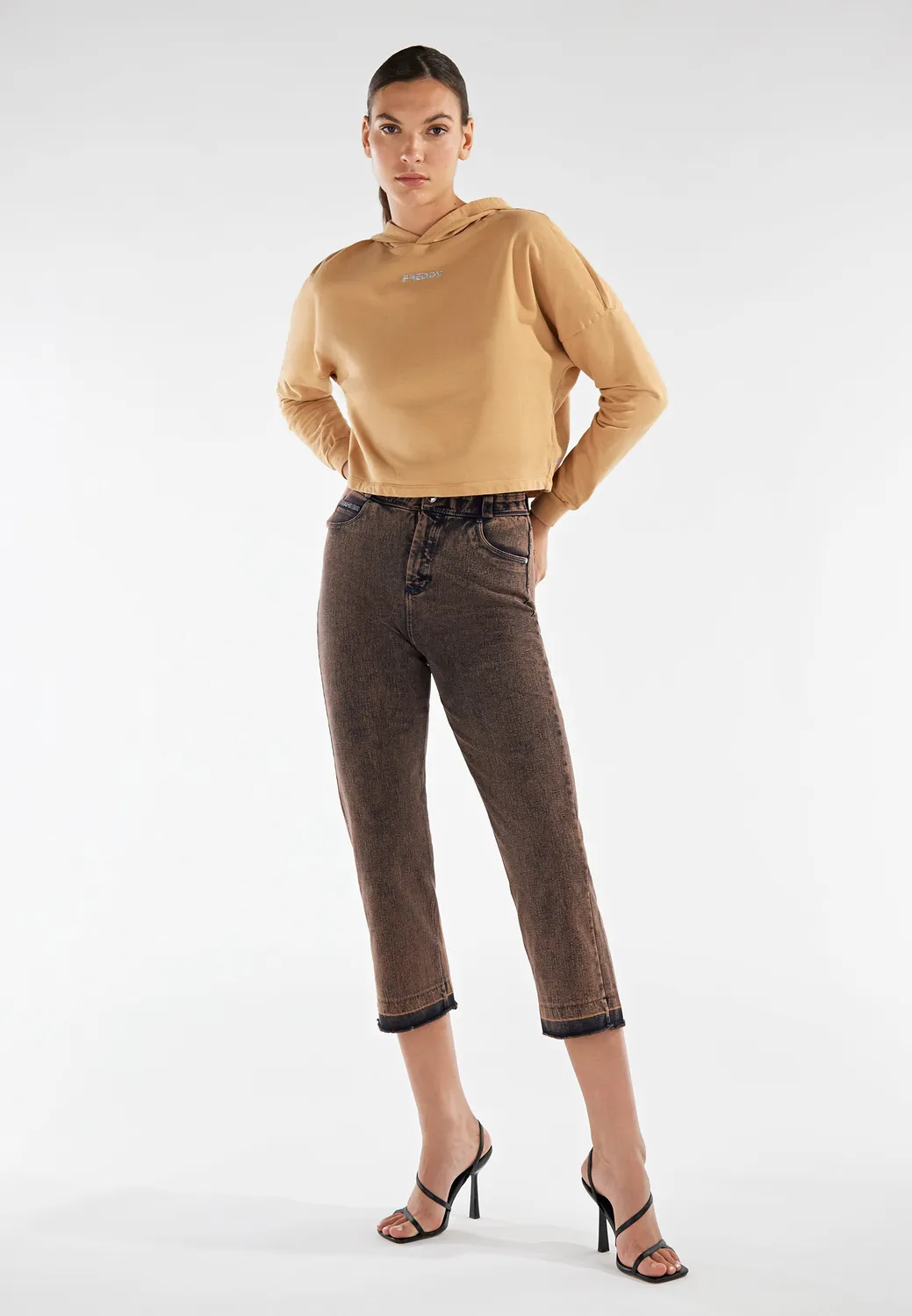 Freddy Black 7/8 Jeans Straight Lunarwashbeige J106B