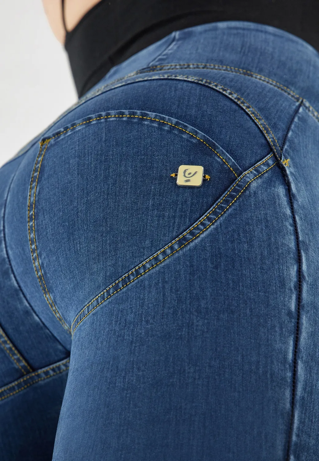 Freddy WR.UP 7/8 Jeans Damen Schwarz High Waist Push-up