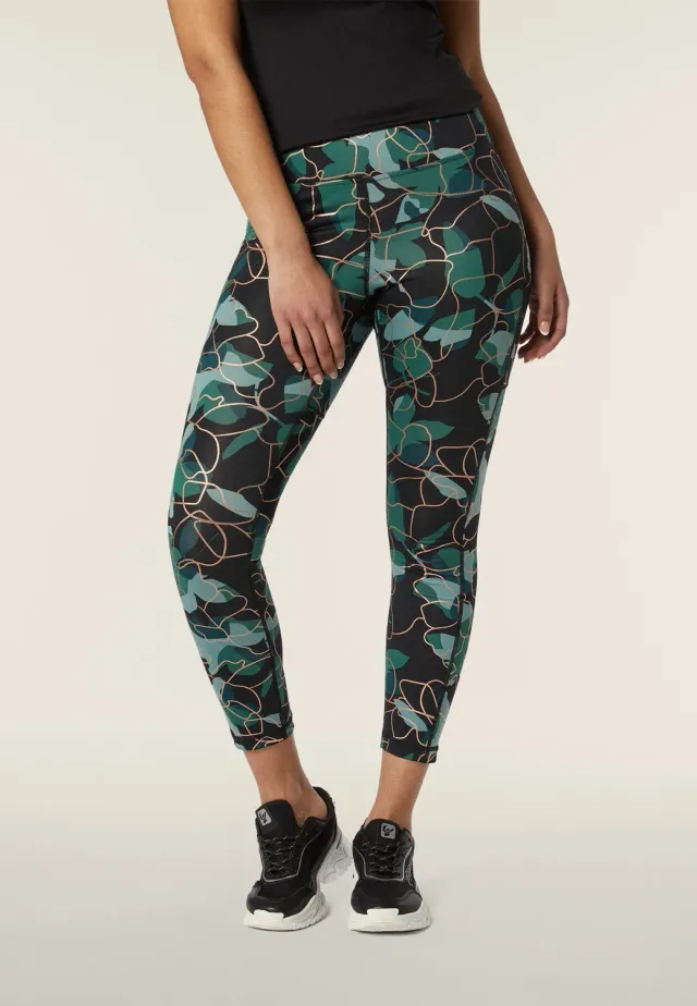 Freddy Leggings 7/8 High Waist Flower Grey Bronze Muster
