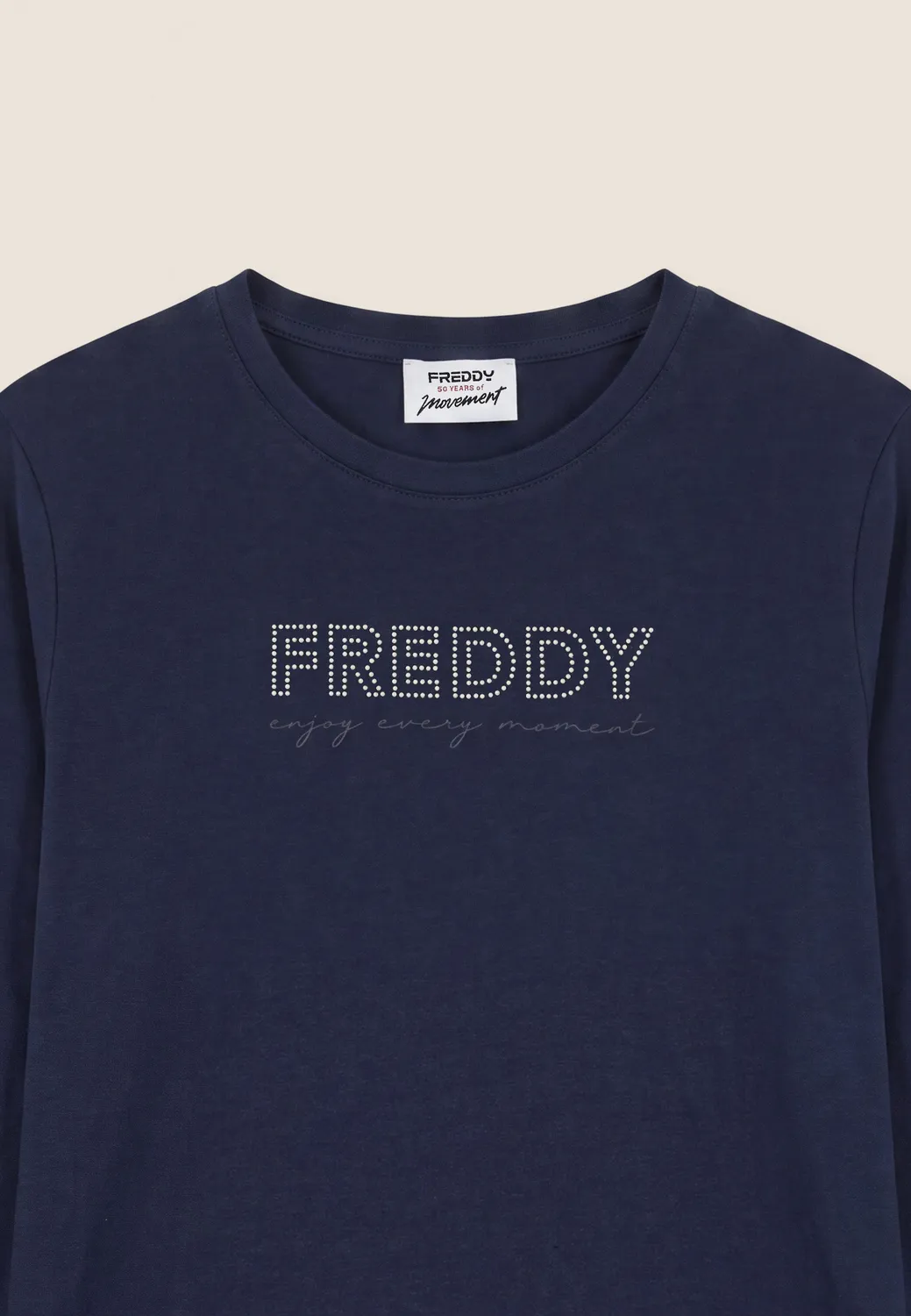 Freddy Perlen-Logo Longsleeve Navy Baumwolle