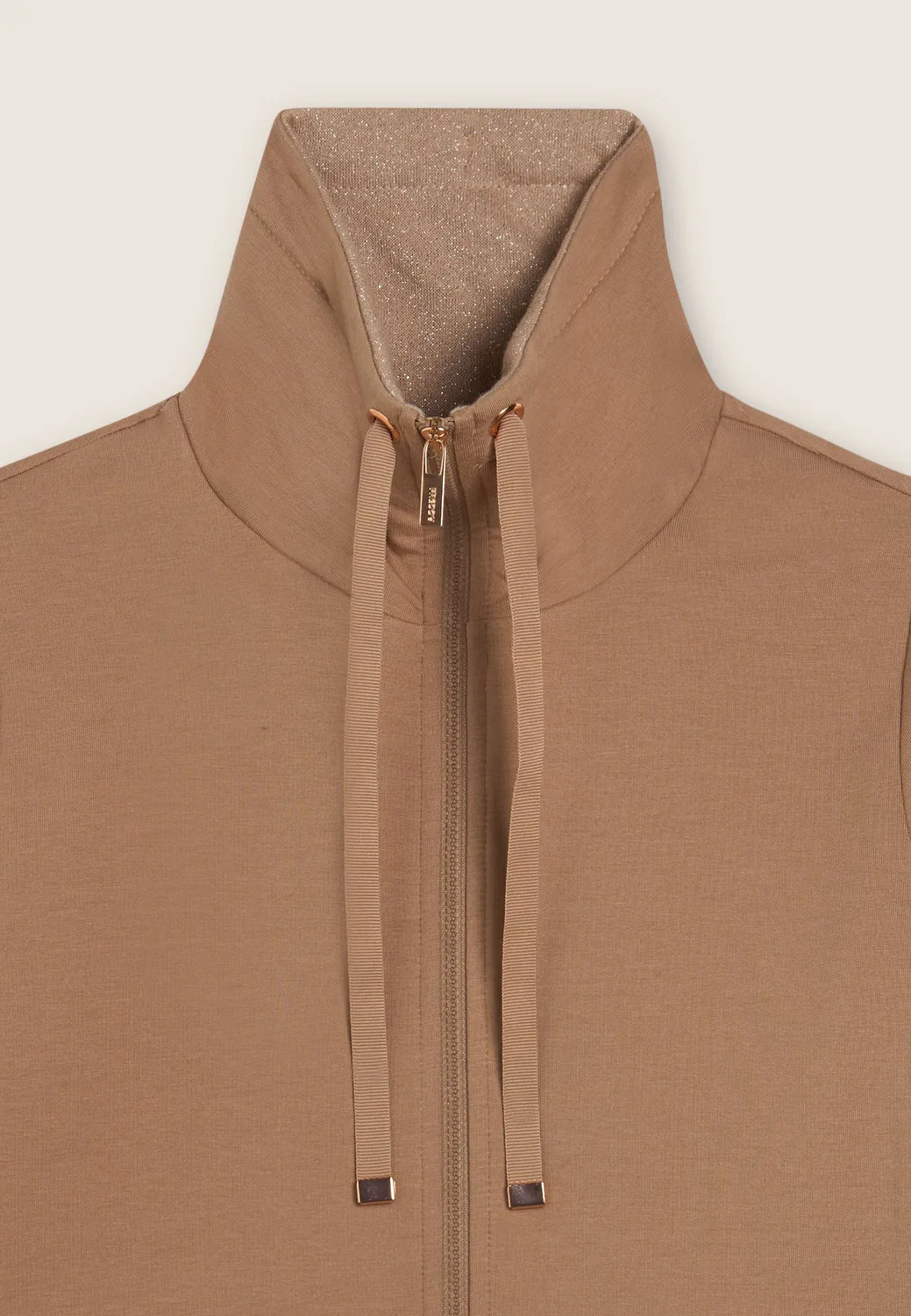 Freddy Sweatjacke Damen Full-Zip Lurex Stehkragen